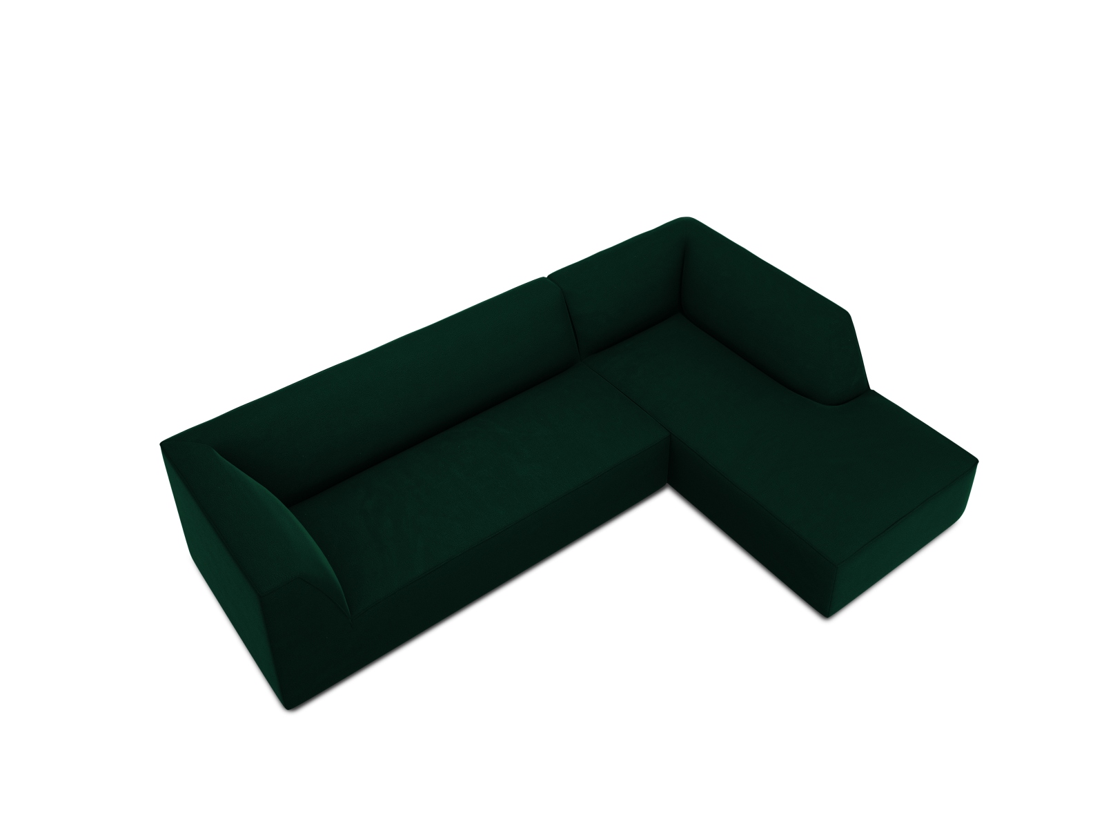Velvet Modular Right Corner Sofa, "Ruby", 4 Seats, 273x180x69