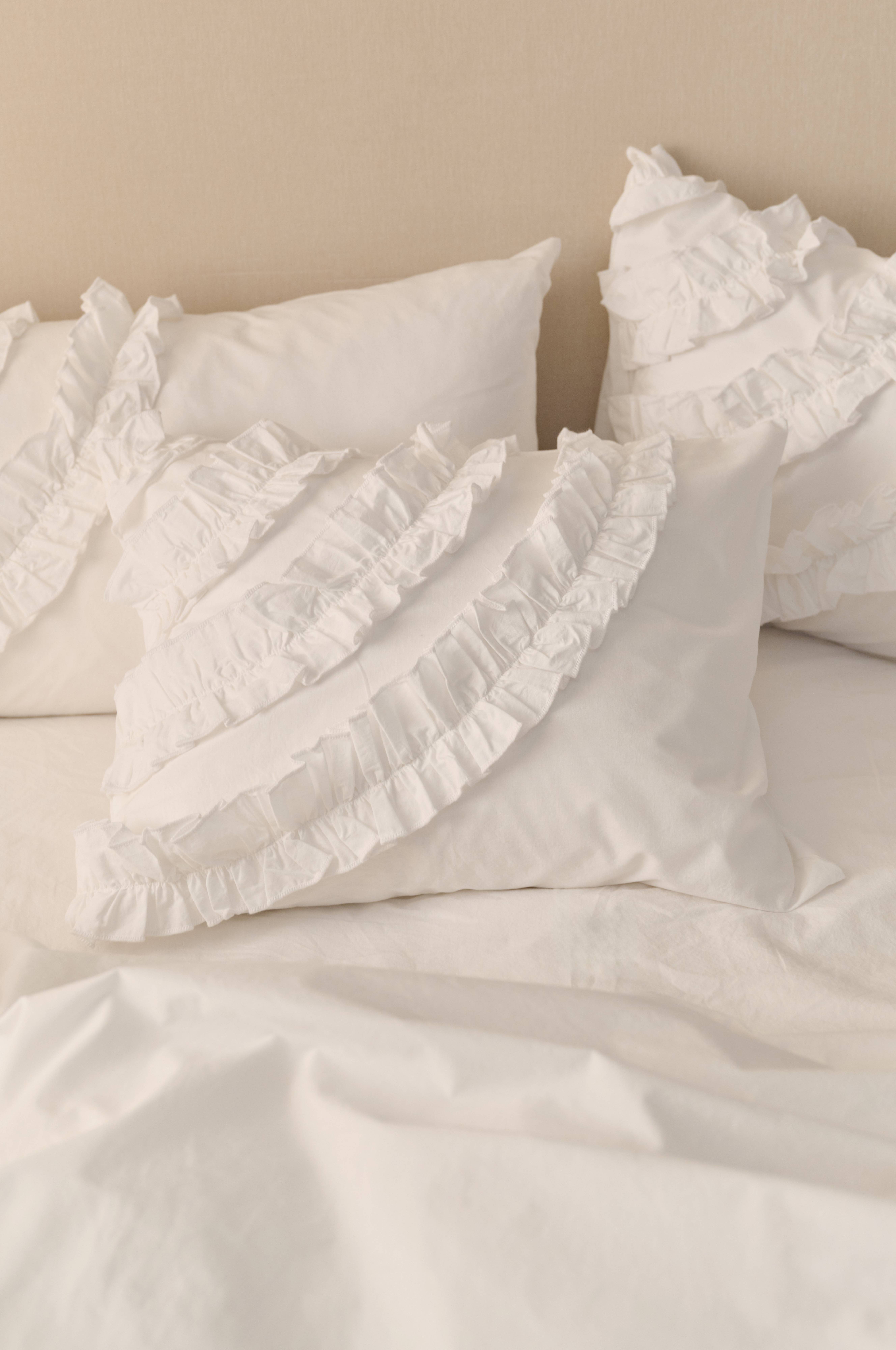 Putetrekk Juliette Curve Frill i vasket bomull