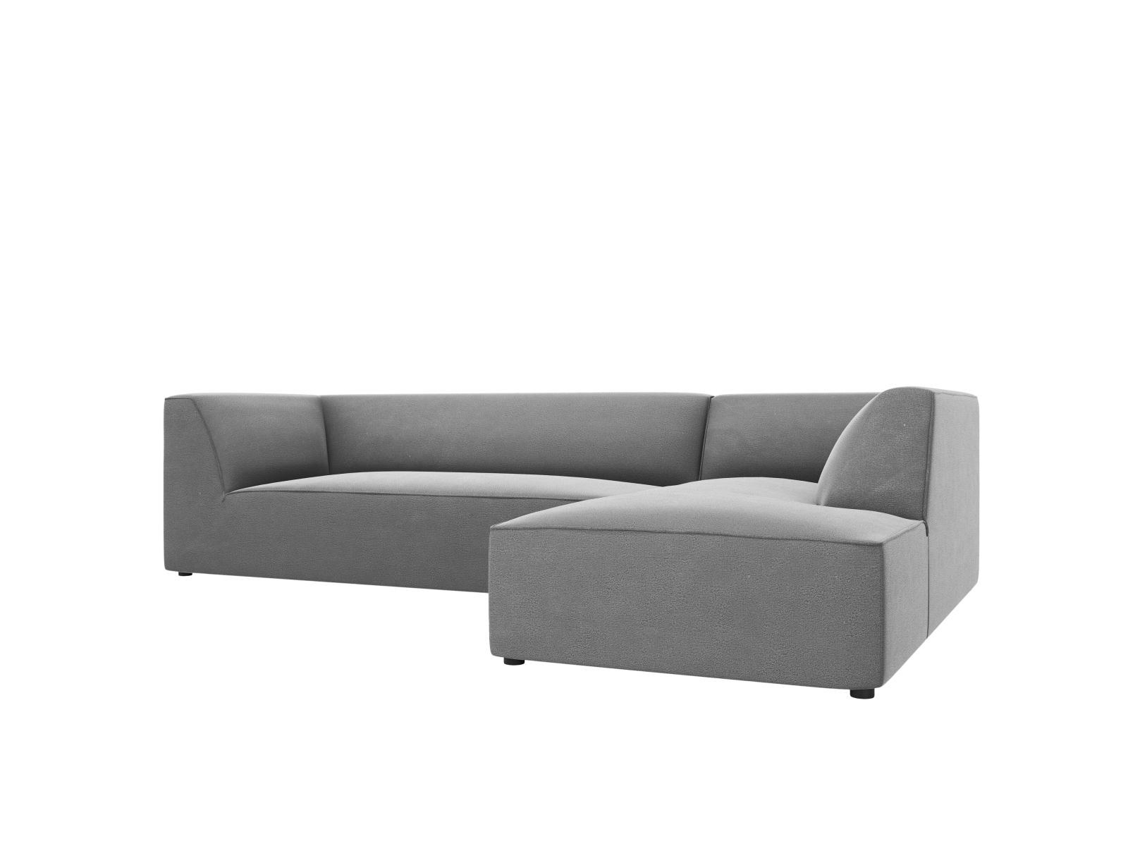 Velvet Modular Right Corner Sofa, "Ruby", 4 Seats, 273x180x69
