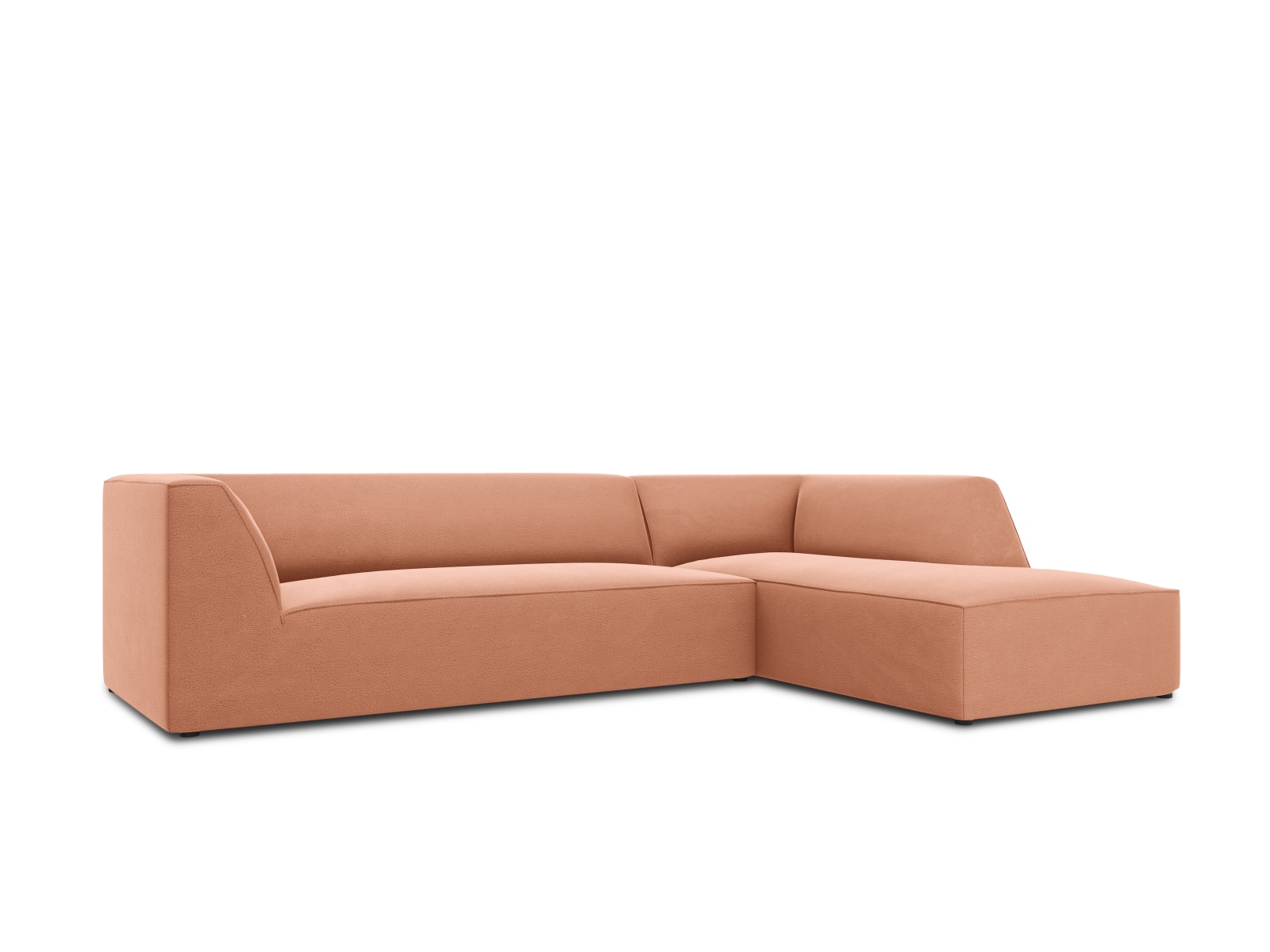 Velvet Modular Right Corner Sofa, "Ruby", 4 Seats, 273x180x69