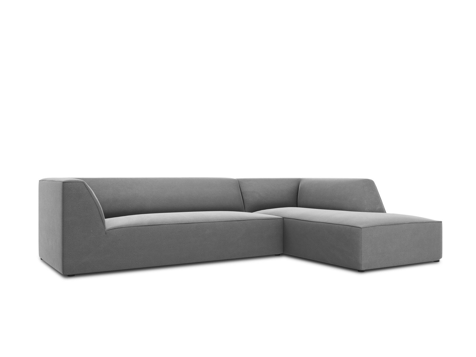 Velvet Modular Right Corner Sofa, "Ruby", 4 Seats, 273x180x69