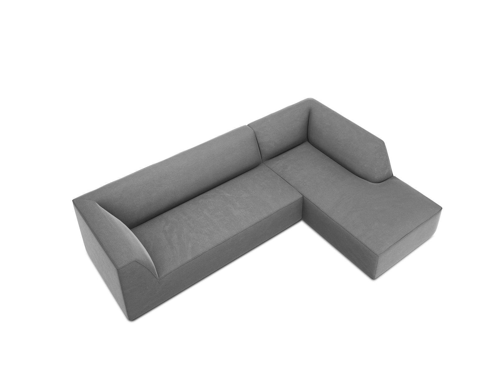 Velvet Modular Right Corner Sofa, "Ruby", 4 Seats, 273x180x69