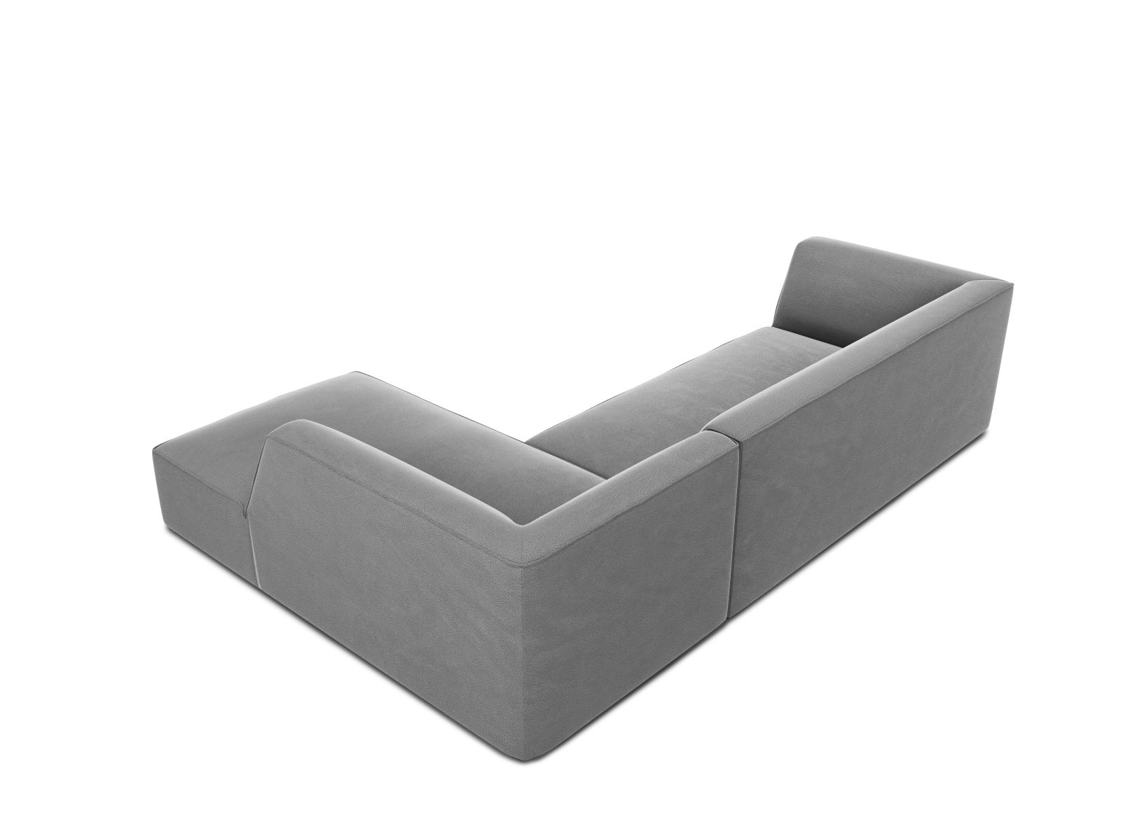 Velvet Modular Right Corner Sofa, "Ruby", 4 Seats, 273x180x69