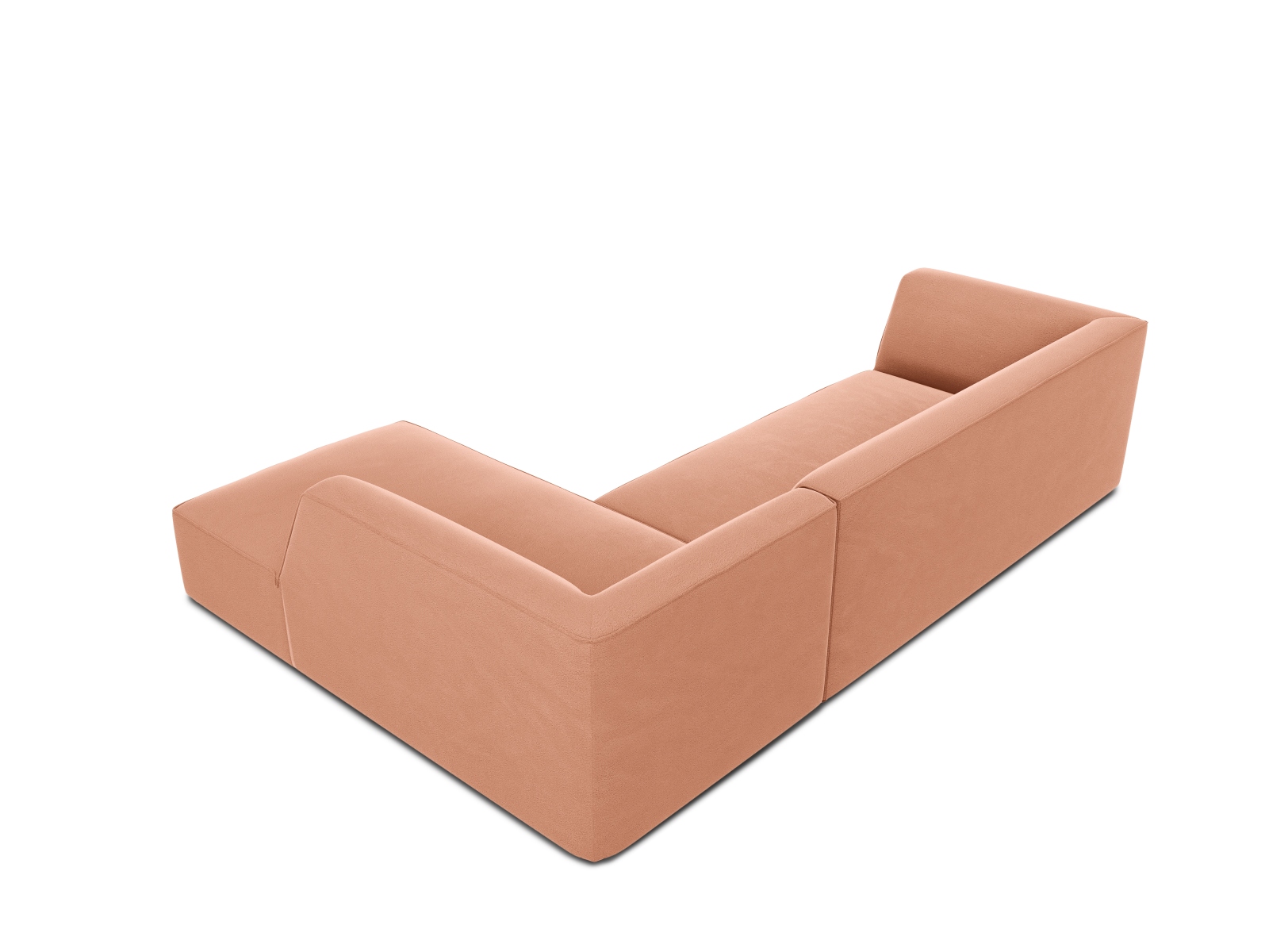 Velvet Modular Right Corner Sofa, "Ruby", 4 Seats, 273x180x69