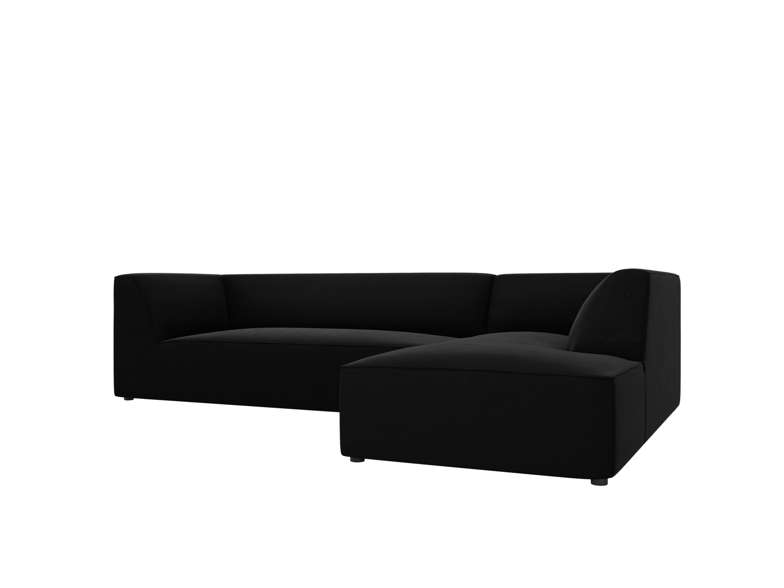 Velvet Modular Right Corner Sofa, "Ruby", 4 Seats, 273x180x69