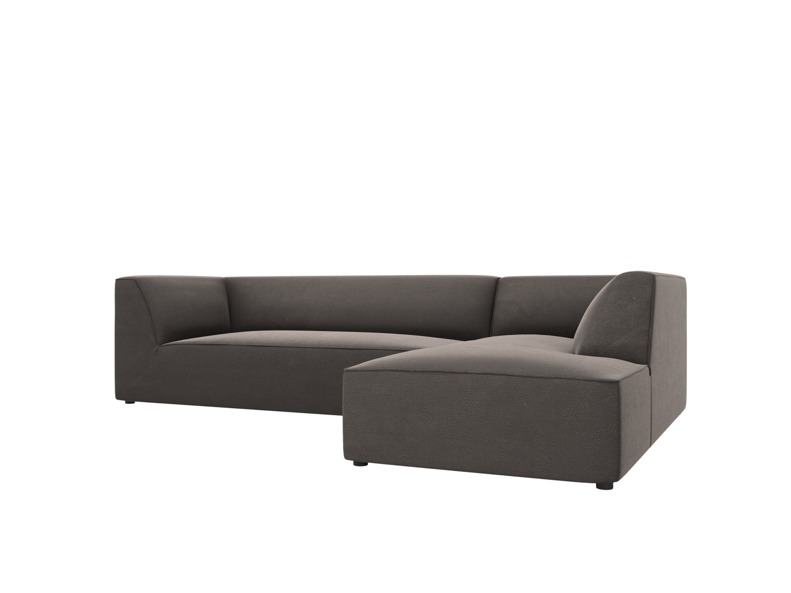 Velvet Modular Right Corner Sofa, "Ruby", 4 Seats, 273x180x69