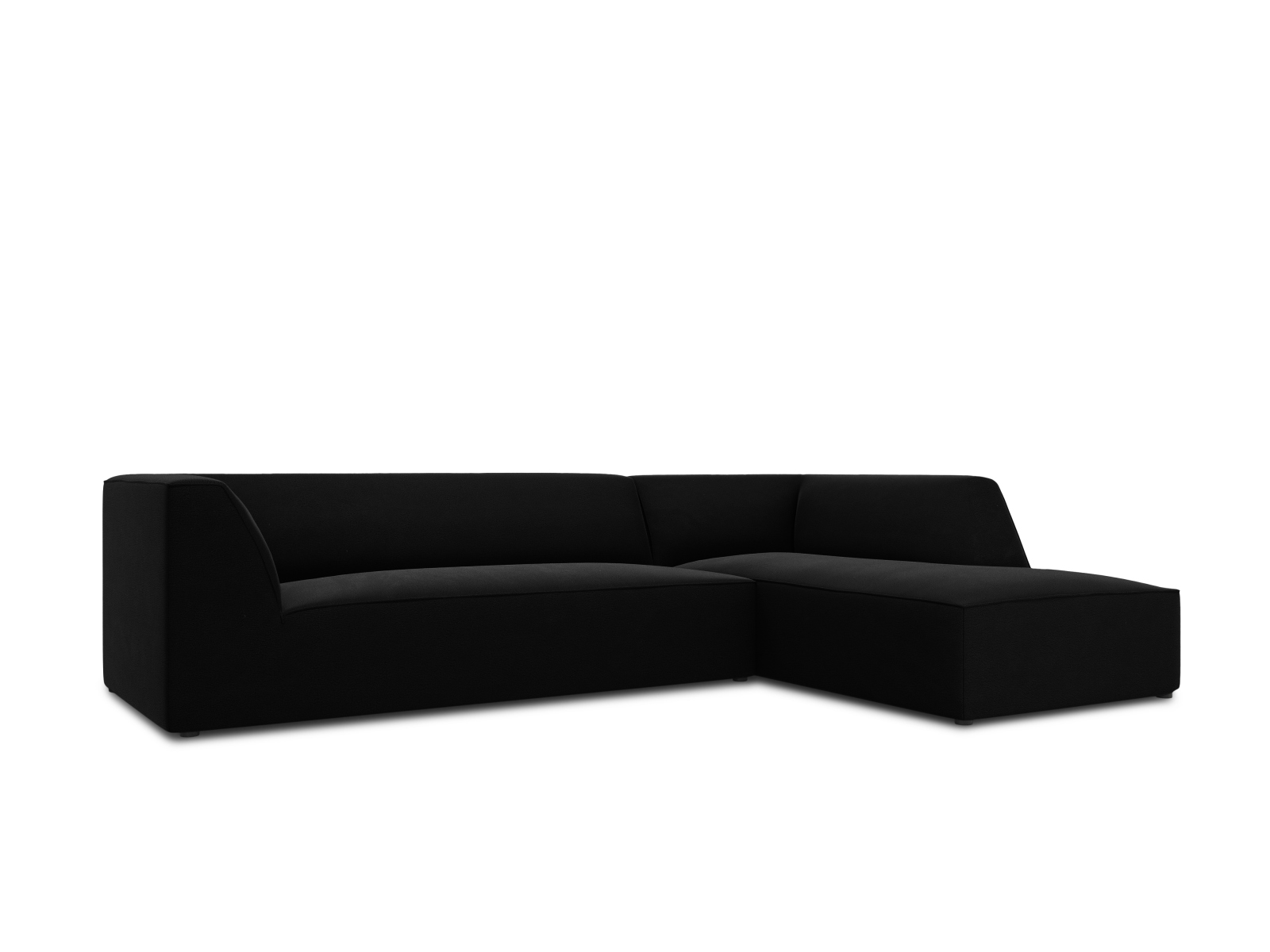 Velvet Modular Right Corner Sofa, "Ruby", 4 Seats, 273x180x69