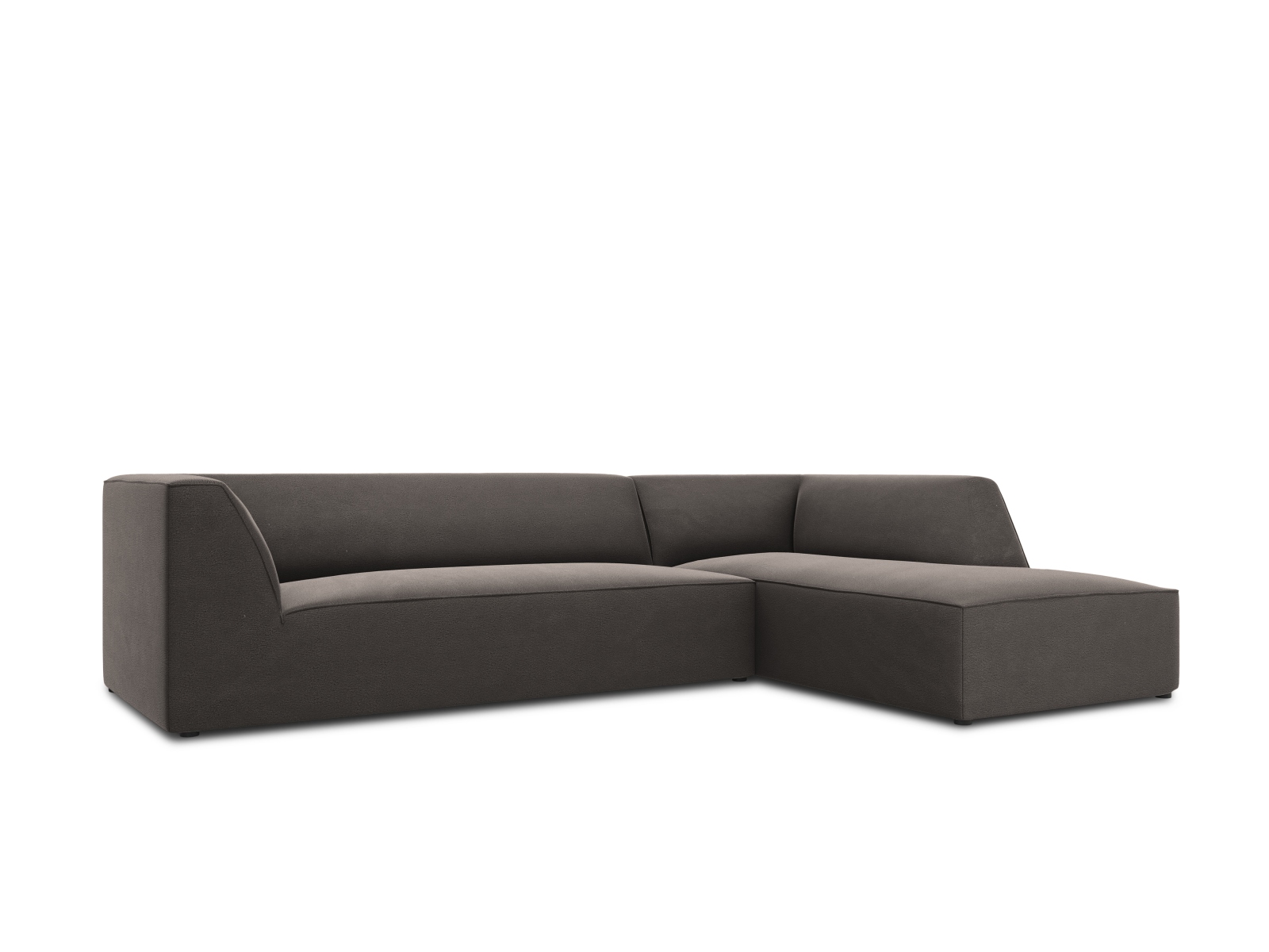 Velvet Modular Right Corner Sofa, "Ruby", 4 Seats, 273x180x69