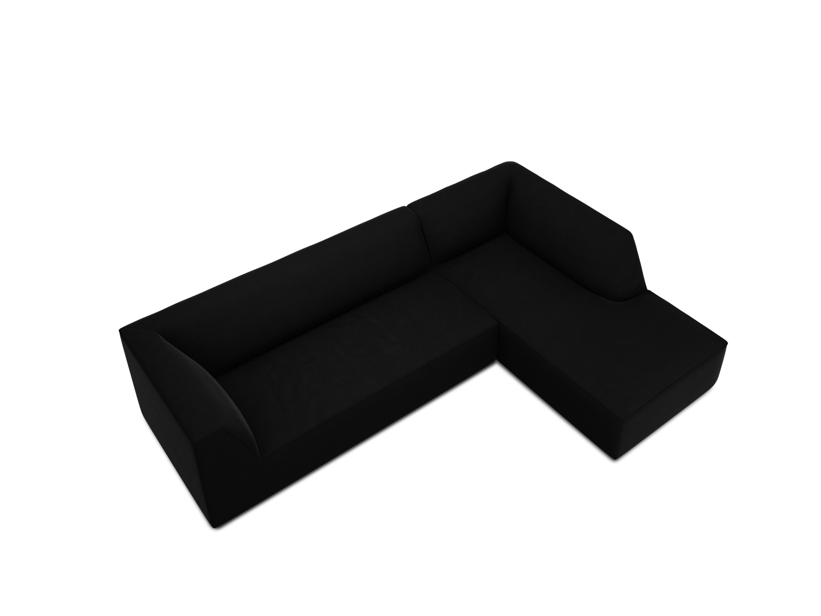 Velvet Modular Right Corner Sofa, "Ruby", 4 Seats, 273x180x69