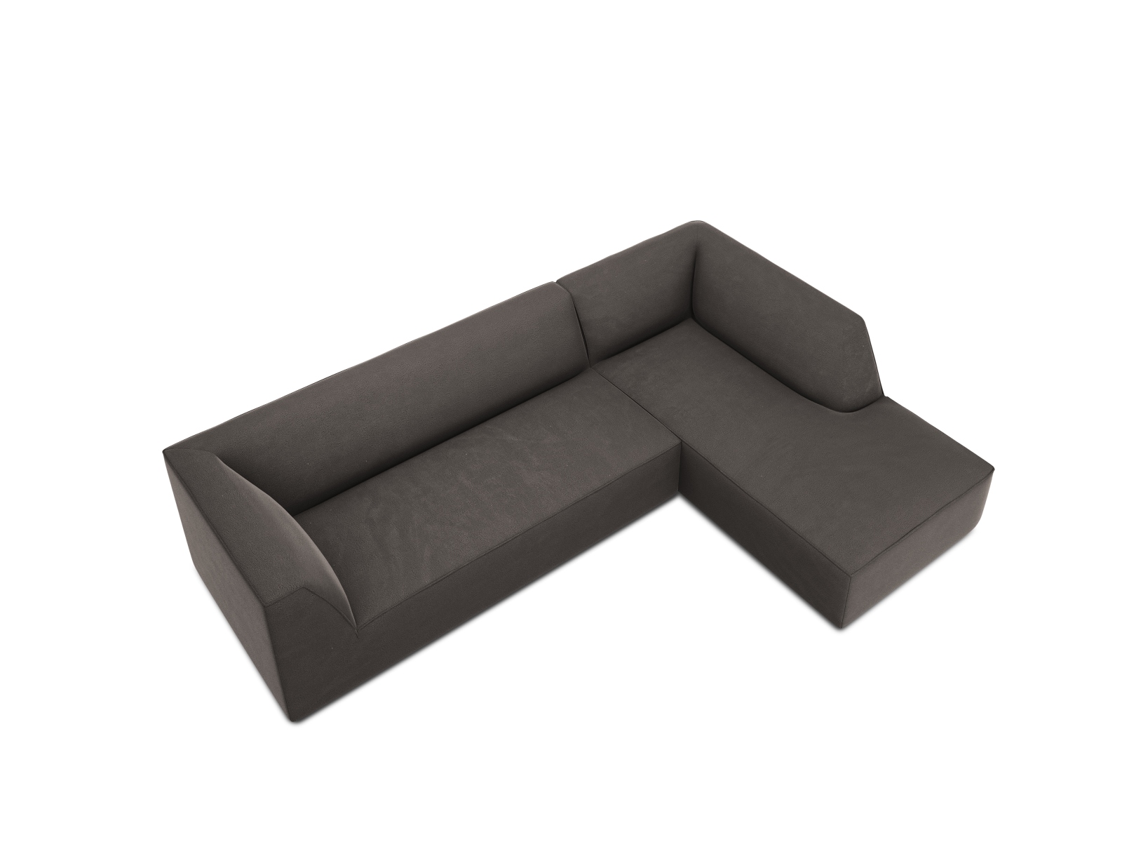 Velvet Modular Right Corner Sofa, "Ruby", 4 Seats, 273x180x69