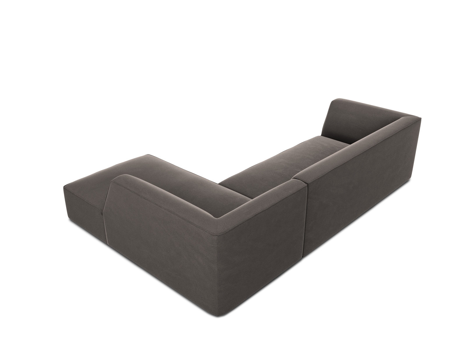 Velvet Modular Right Corner Sofa, "Ruby", 4 Seats, 273x180x69
