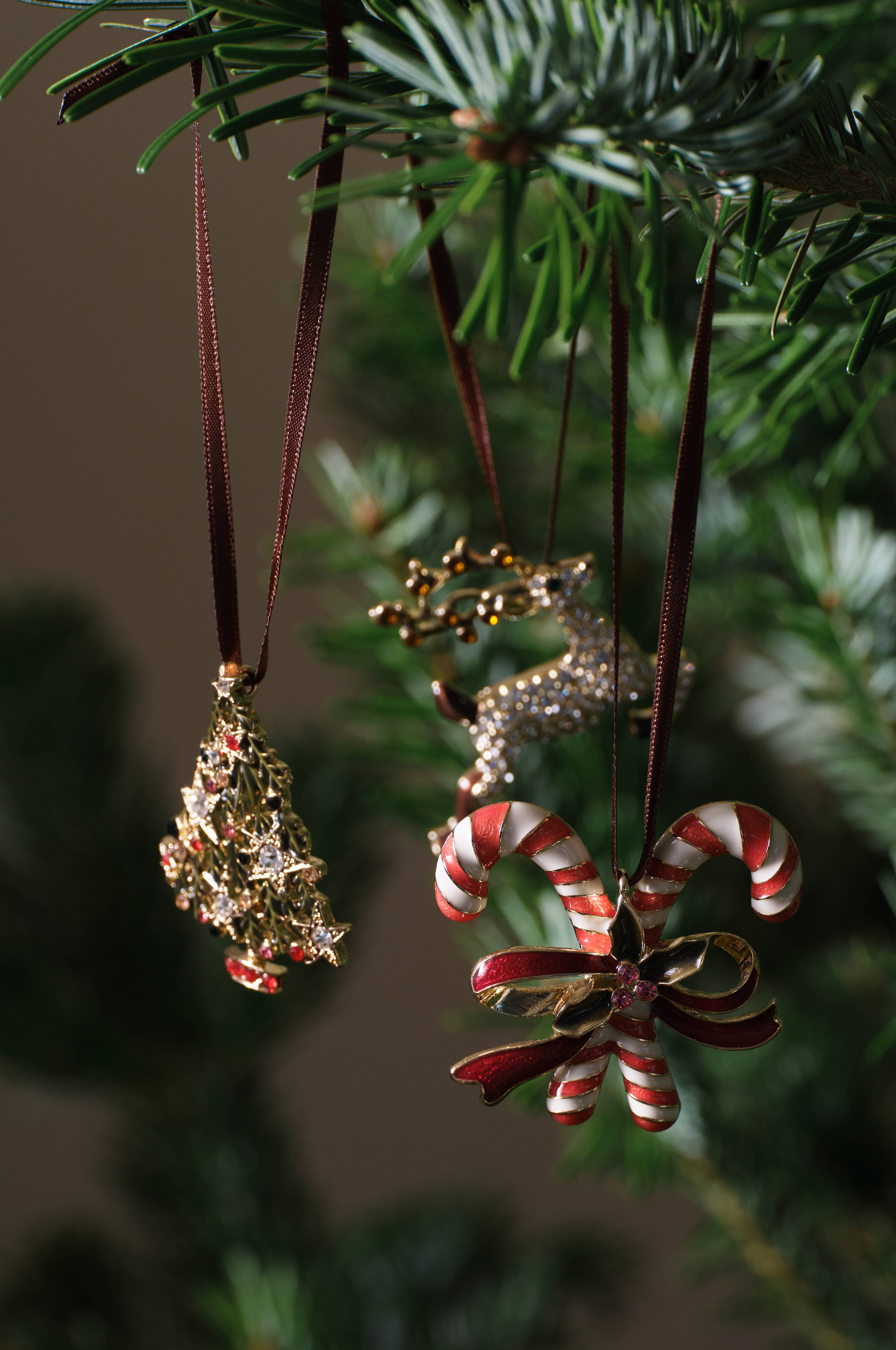 Juletreanheng Candy Cane, Reindeer, Christmas Tree 3 forskjellige