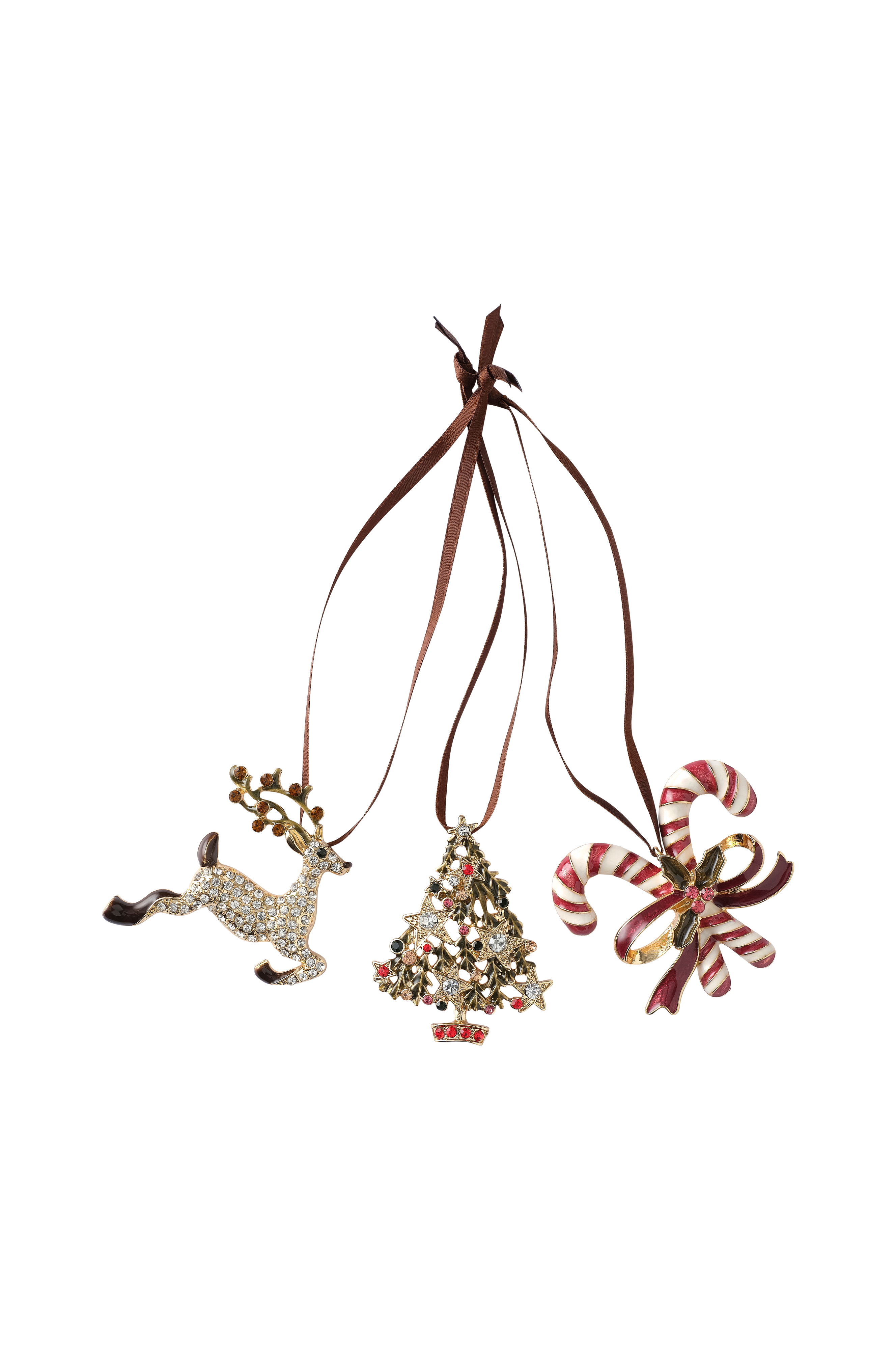 Juletreanheng Candy Cane, Reindeer, Christmas Tree 3 forskjellige