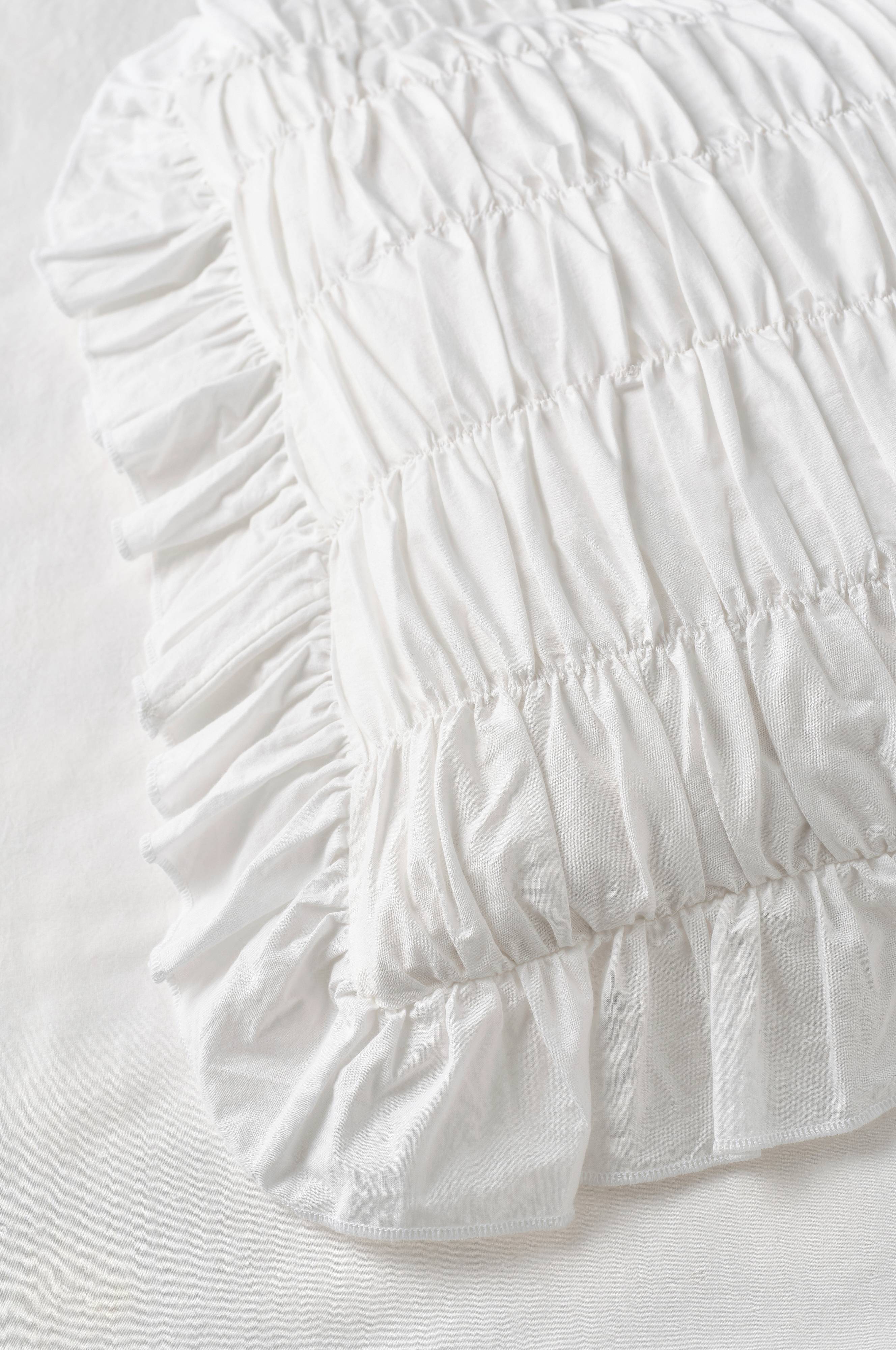 Putetrekk Juliette Elastic Frill i vasket bomull