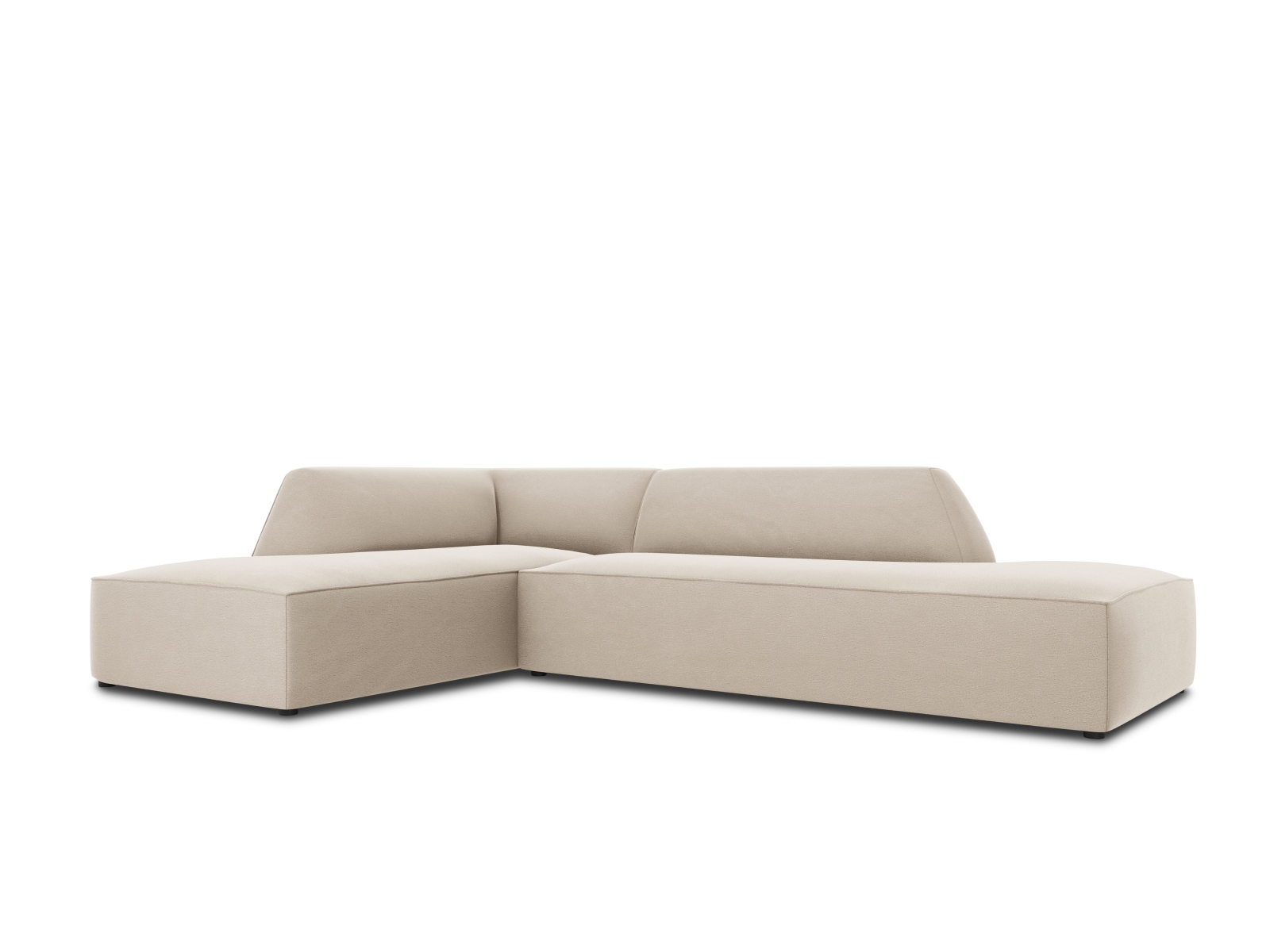 Velvet Modular Left Corner Sofa, "Ruby", 4 Seats, 273x180x69
