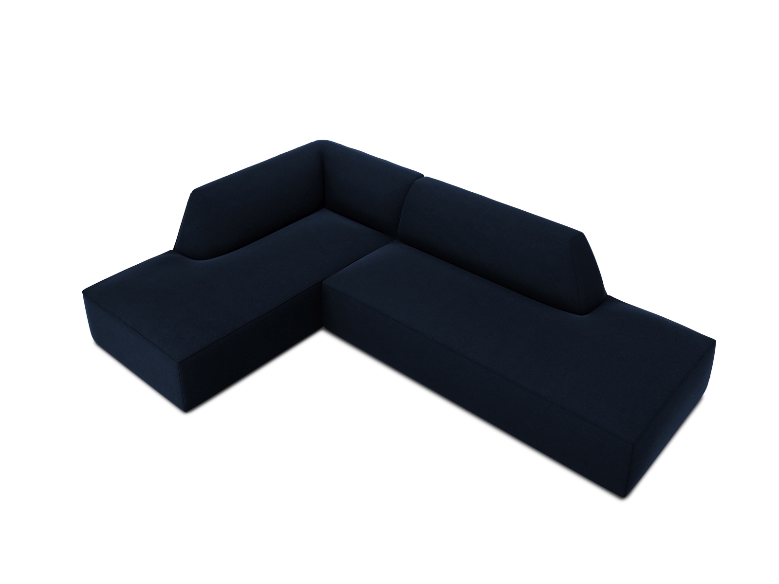 Velvet Modular Left Corner Sofa, "Ruby", 4 Seats, 273x180x69