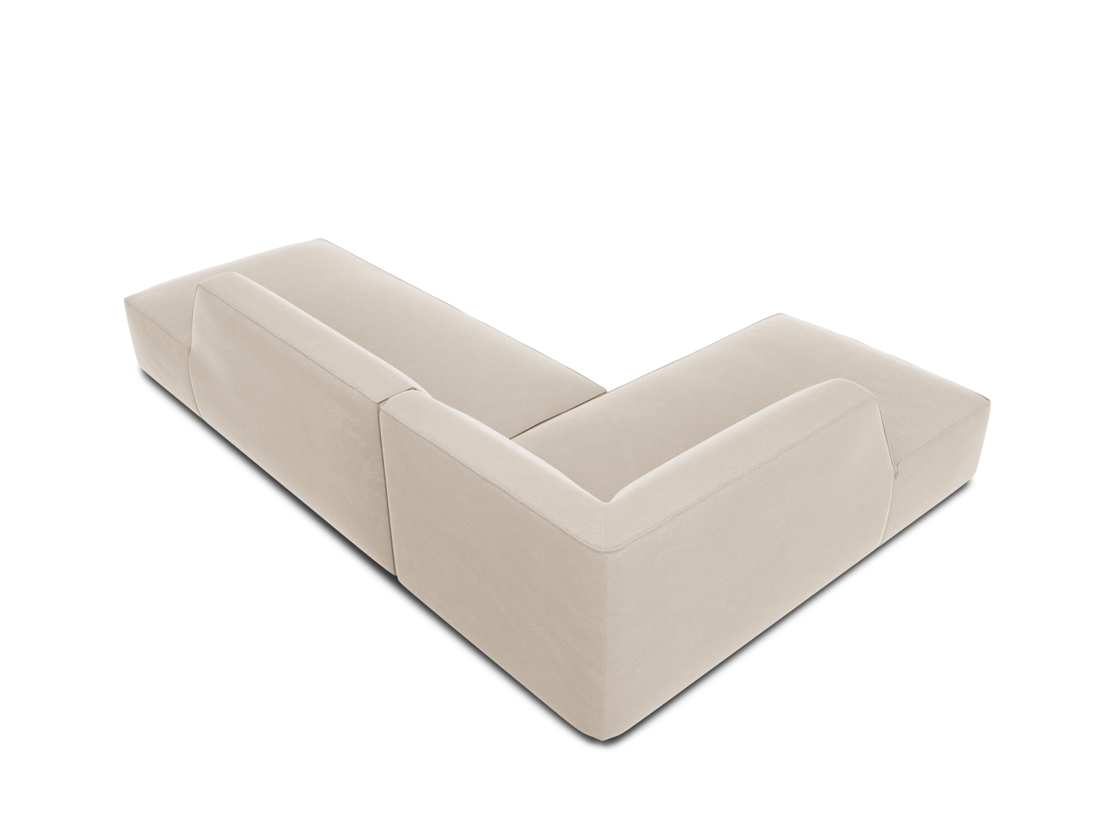 Velvet Modular Left Corner Sofa, "Ruby", 4 Seats, 273x180x69