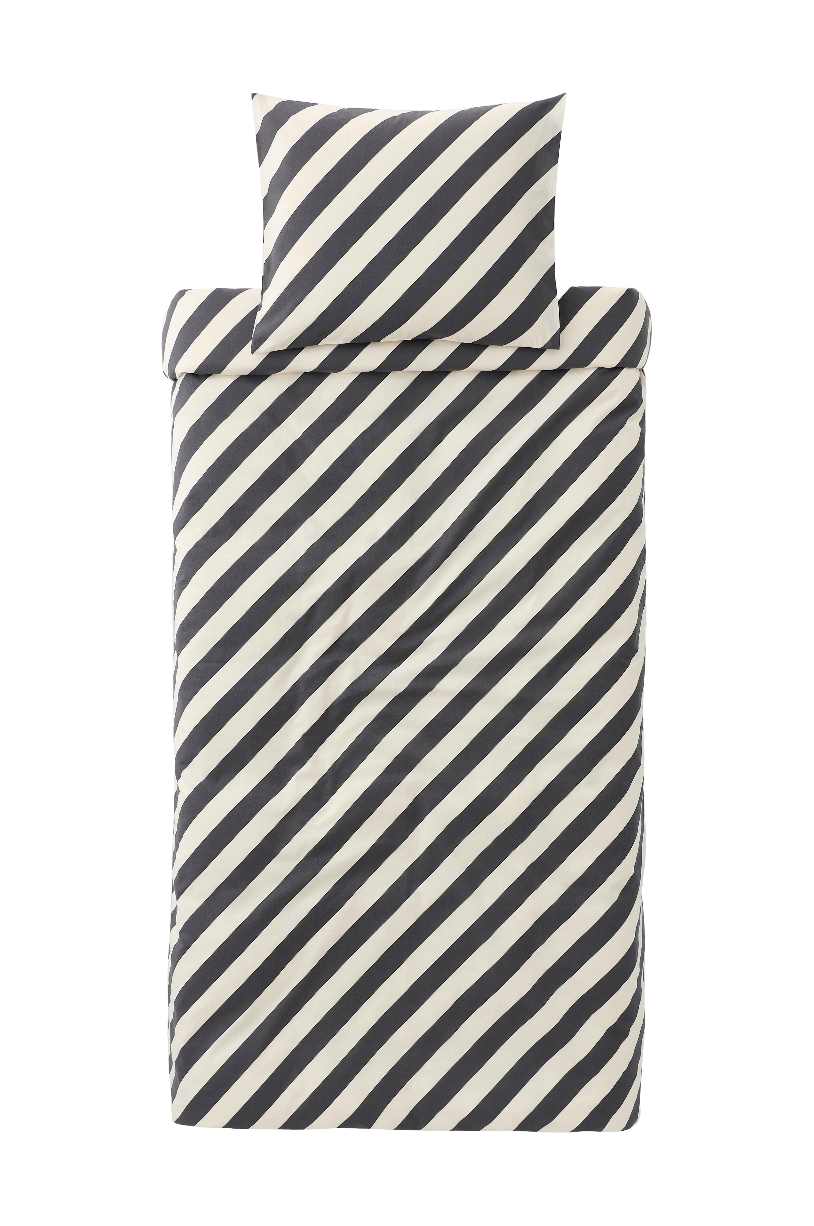 Dynetrekksett Diagonal Stripe i bomull 2 deler