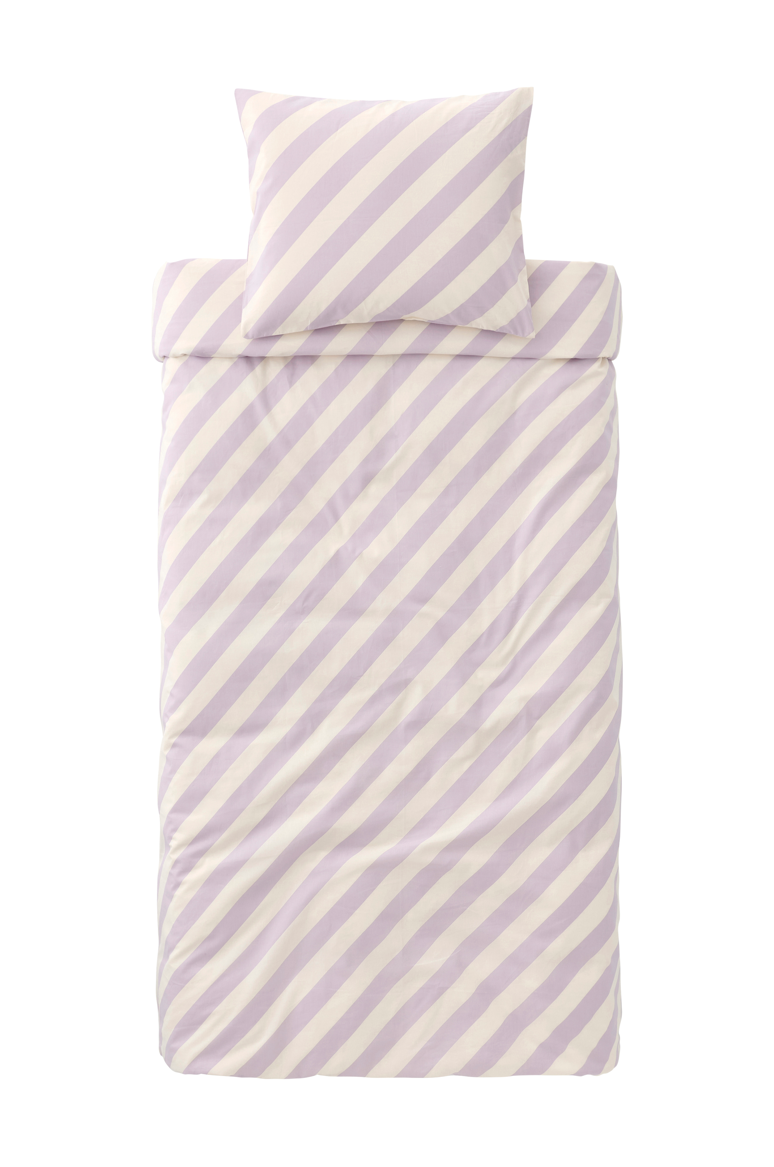 Dynetrekksett Diagonal Stripe i bomull 2 deler