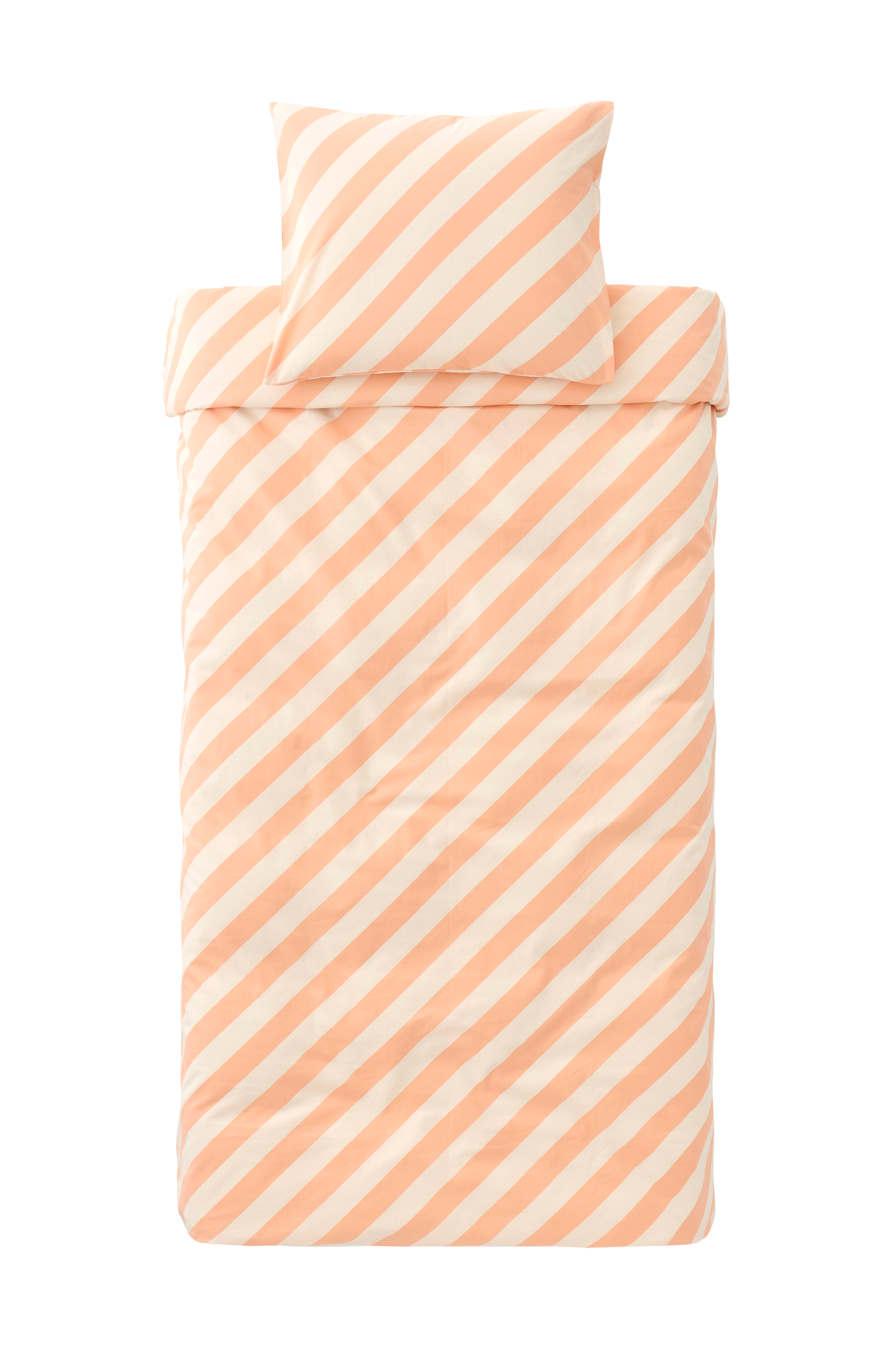 Dynetrekksett Diagonal Stripe i bomull 2 deler