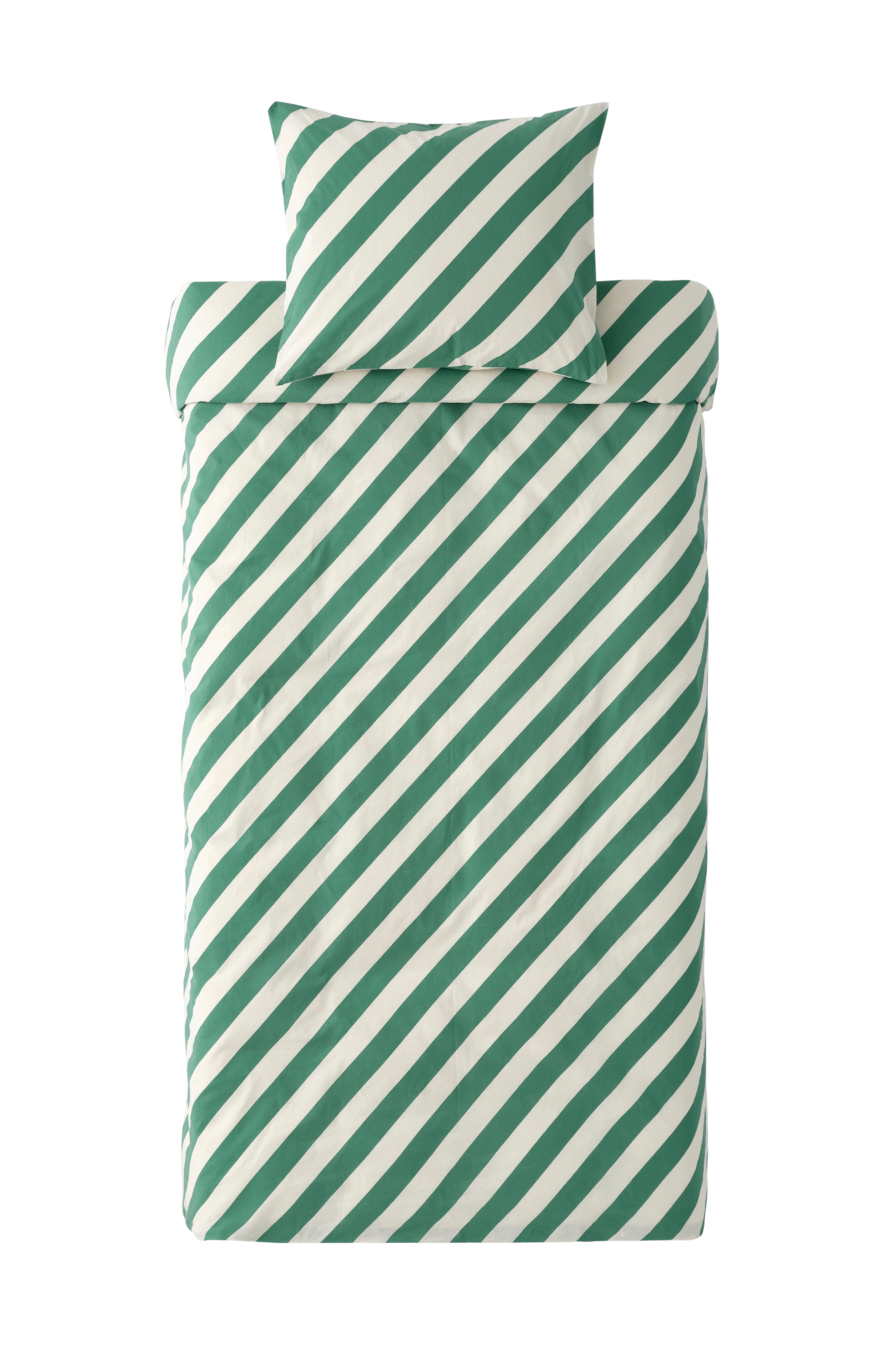 Dynetrekksett Diagonal Stripe i bomull 2 deler