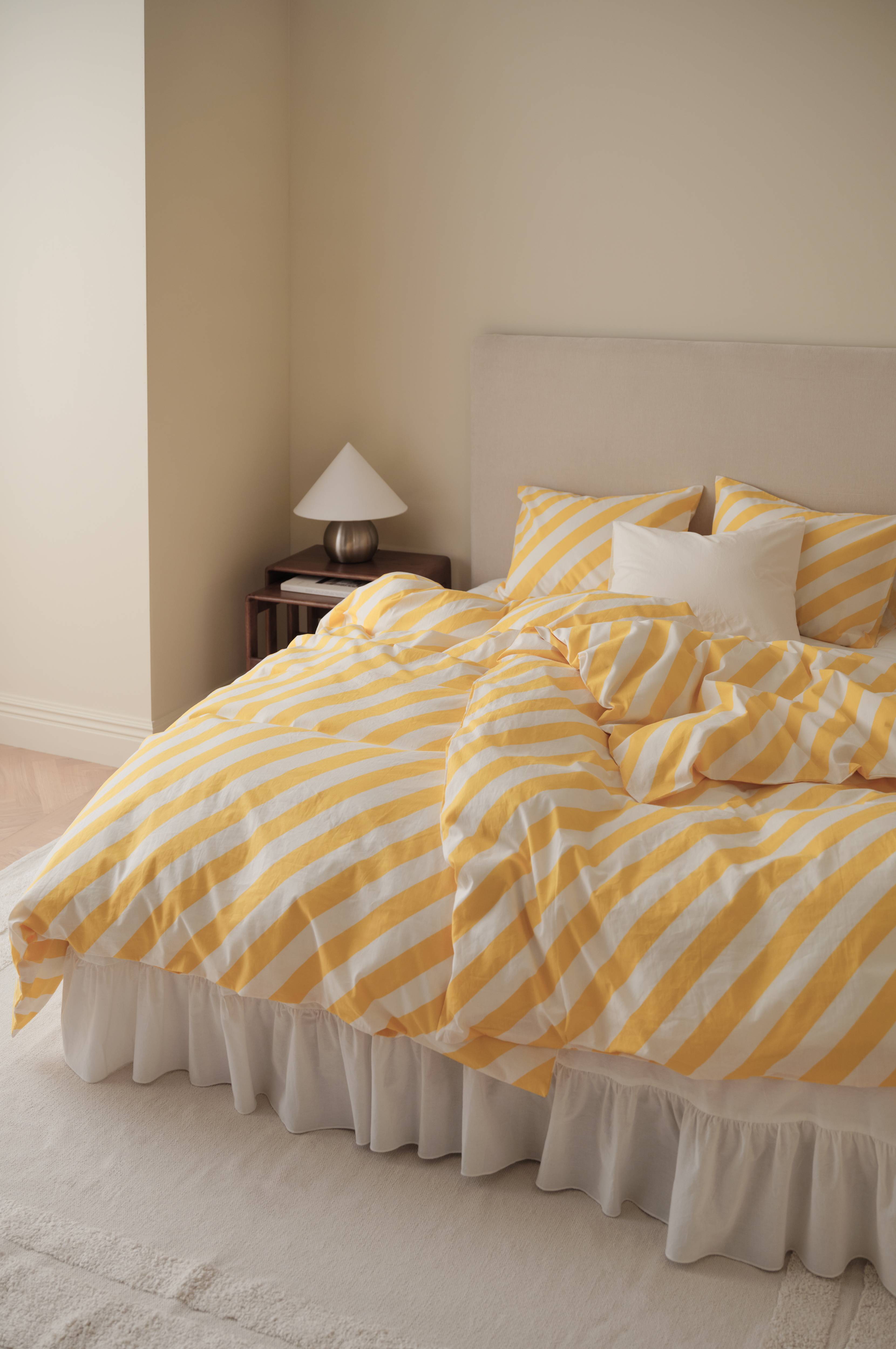 Dynetrekksett Diagonal Stripe i bomull 2 deler