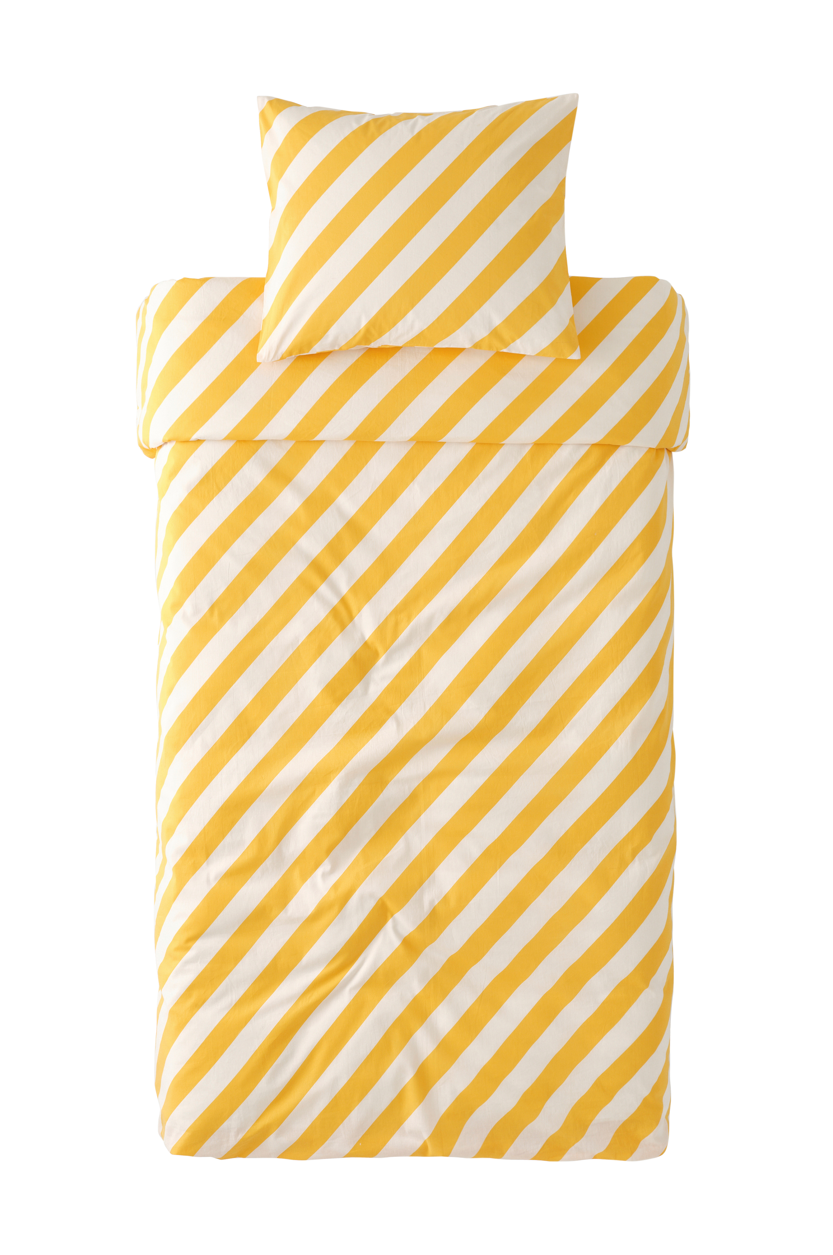 Dynetrekksett Diagonal Stripe i bomull 2 deler