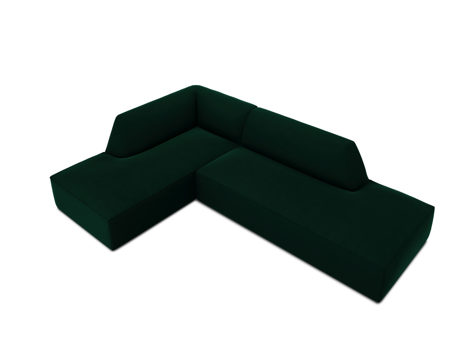 Velvet Modular Left Corner Sofa, "Ruby", 4 Seats, 273x180x69