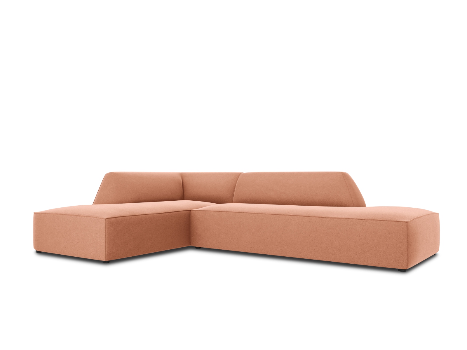 Velvet Modular Left Corner Sofa, "Ruby", 4 Seats, 273x180x69