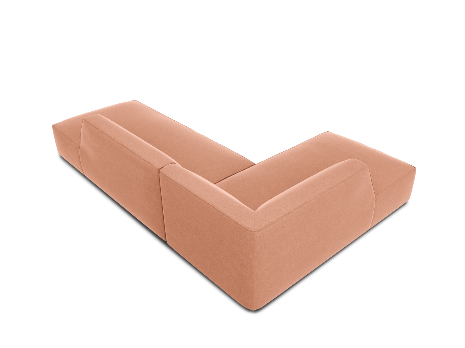 Velvet Modular Left Corner Sofa, "Ruby", 4 Seats, 273x180x69