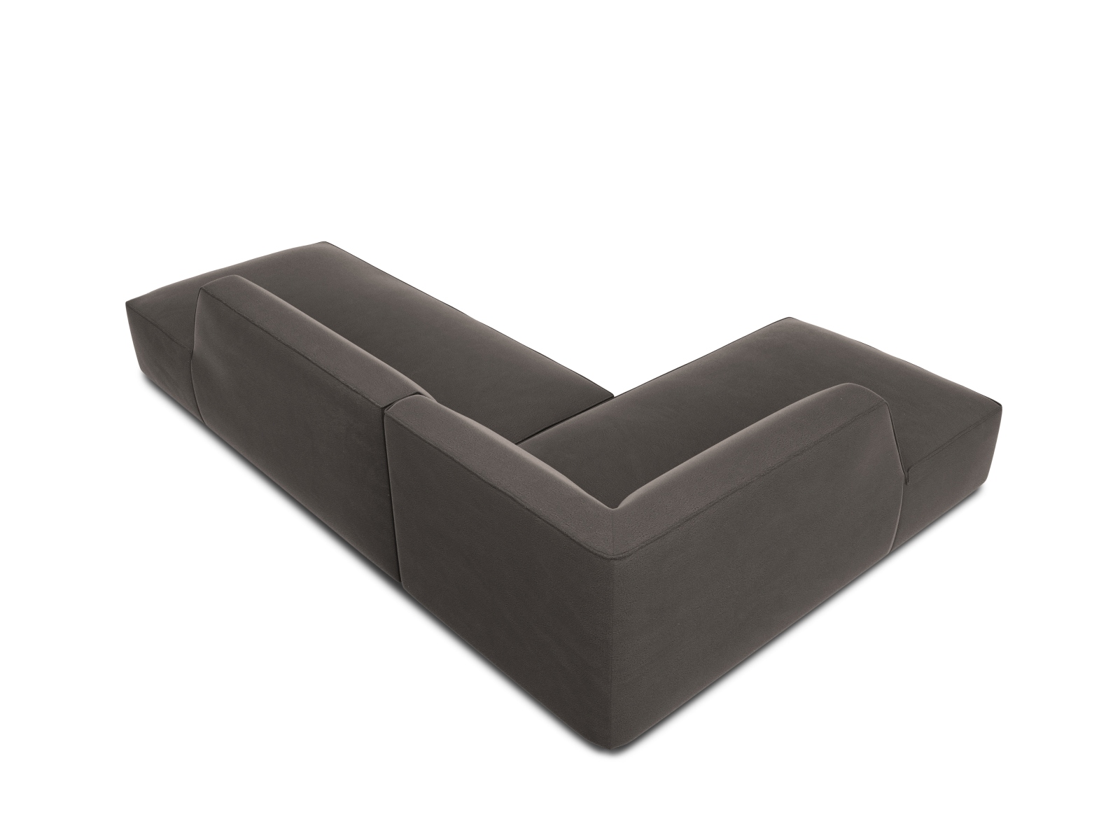 Velvet Modular Left Corner Sofa, "Ruby", 4 Seats, 273x180x69
