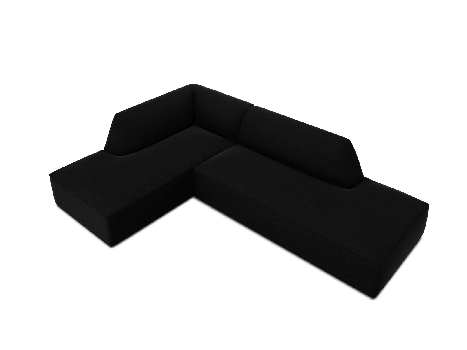 Velvet Modular Left Corner Sofa, "Ruby", 4 Seats, 273x180x69