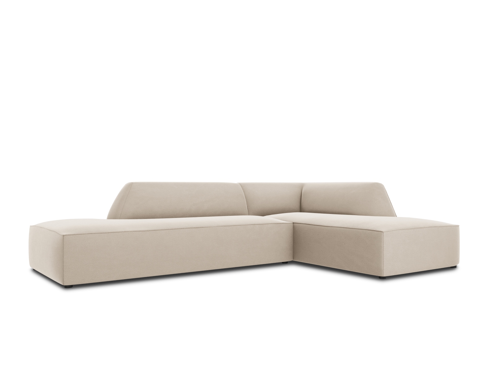 Velvet Modular Right Corner Sofa, "Ruby", 4 Seats, 273x180x69