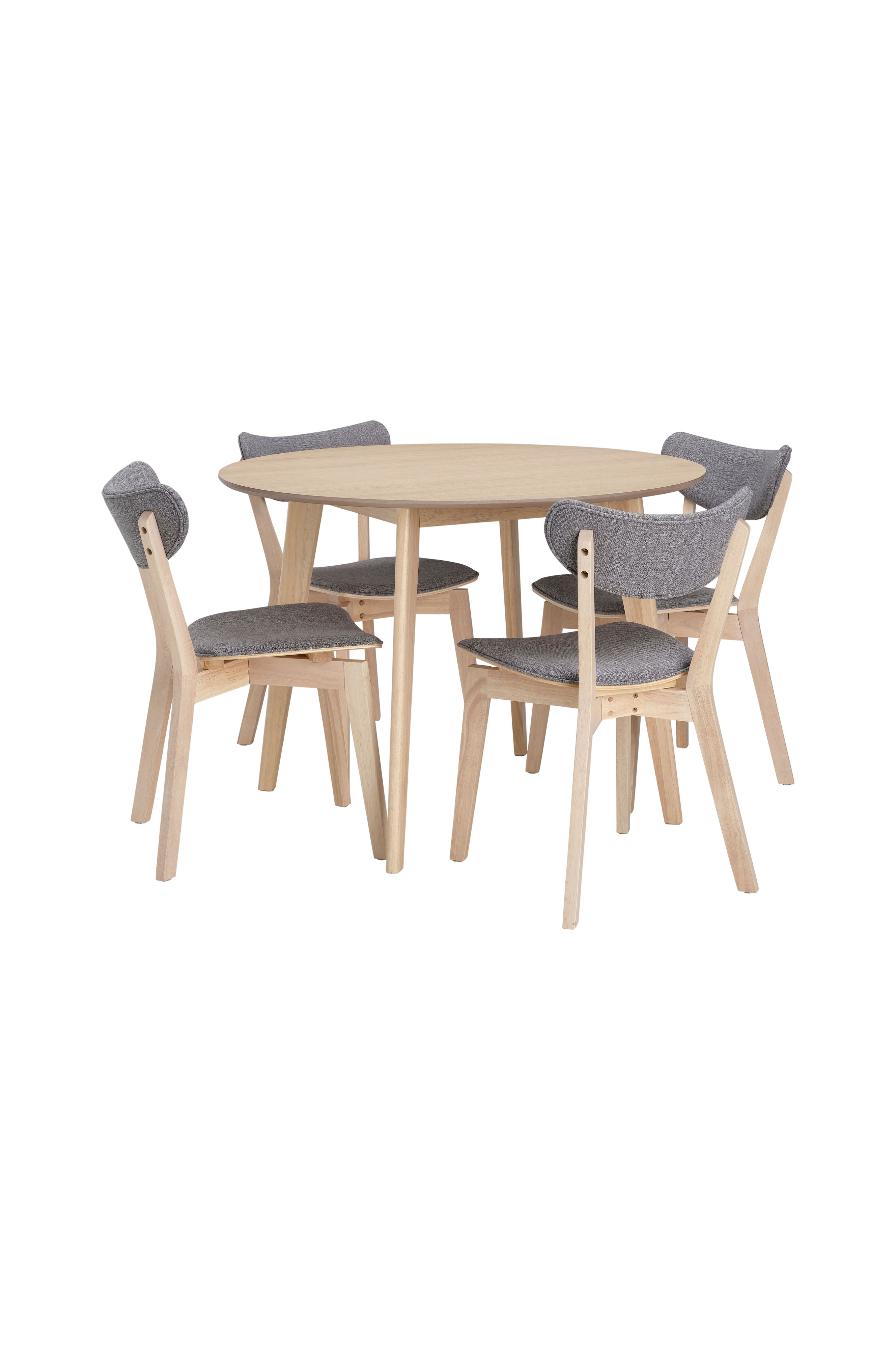 Spisegruppe Ridney med 1 bord + 4 stoler med møbeltrekk