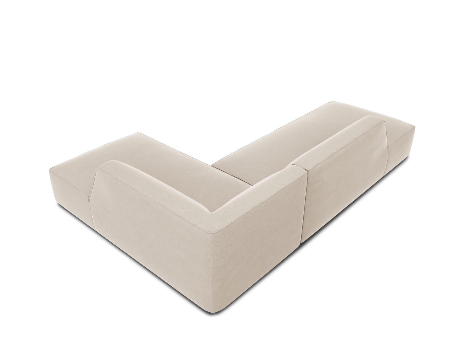 Velvet Modular Right Corner Sofa, "Ruby", 4 Seats, 273x180x69