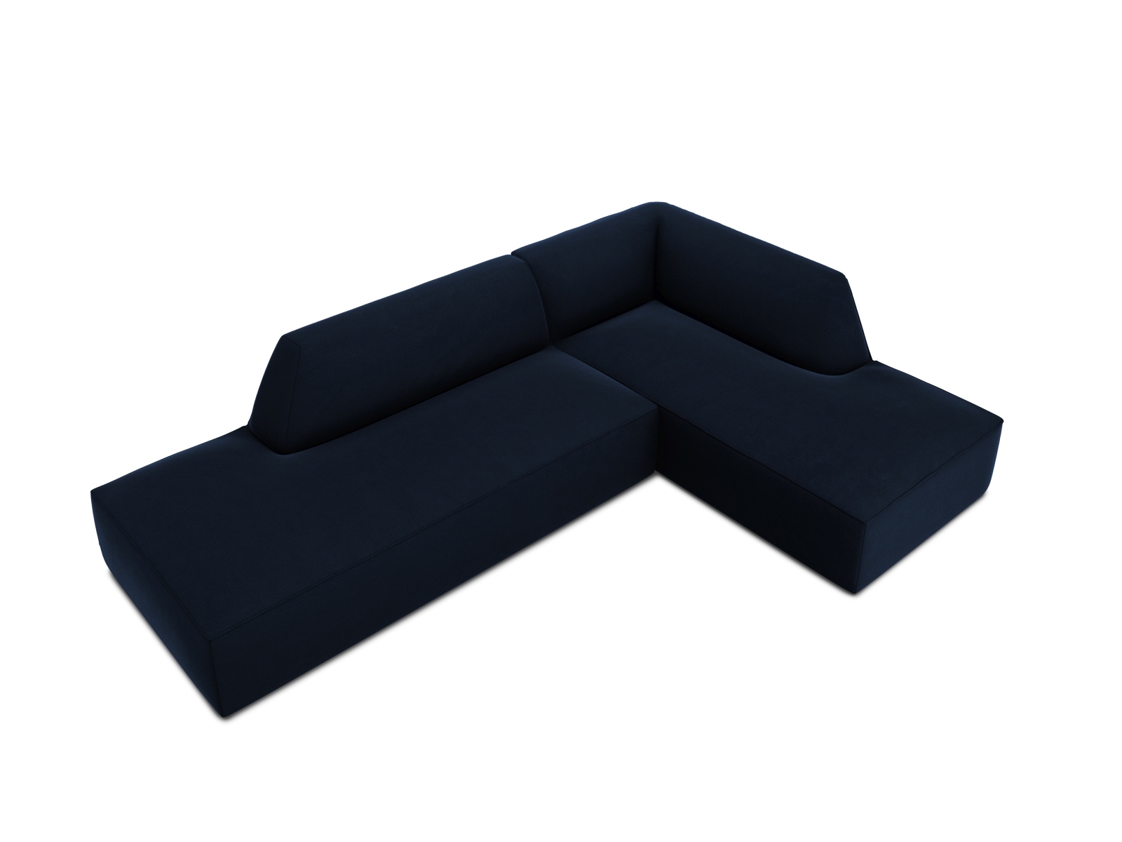 Velvet Modular Right Corner Sofa, "Ruby", 4 Seats, 273x180x69