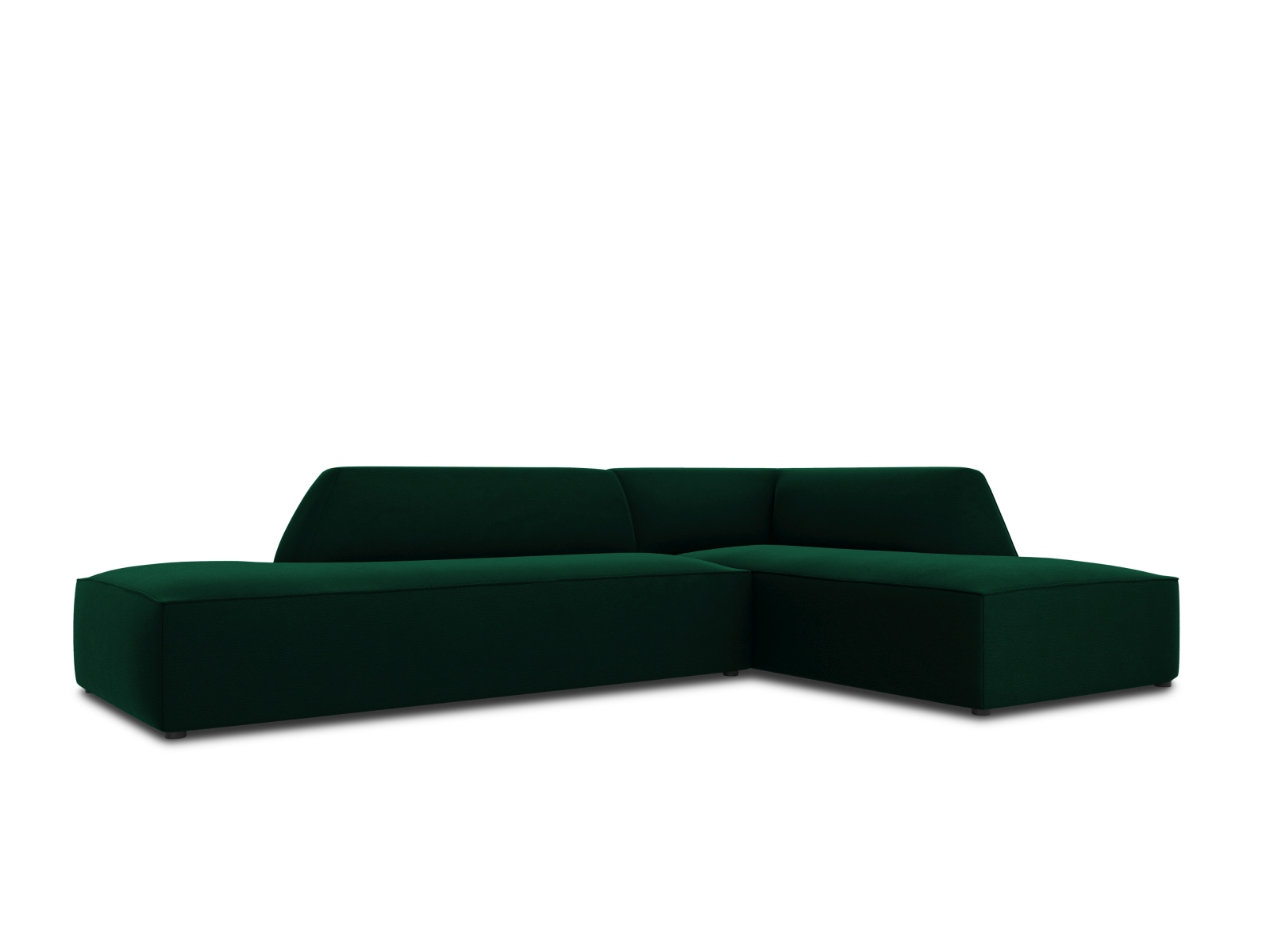 Velvet Modular Right Corner Sofa, "Ruby", 4 Seats, 273x180x69