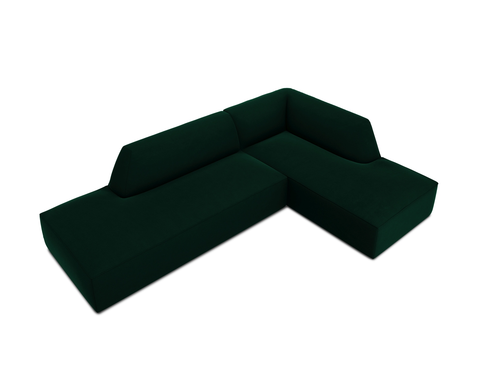 Velvet Modular Right Corner Sofa, "Ruby", 4 Seats, 273x180x69