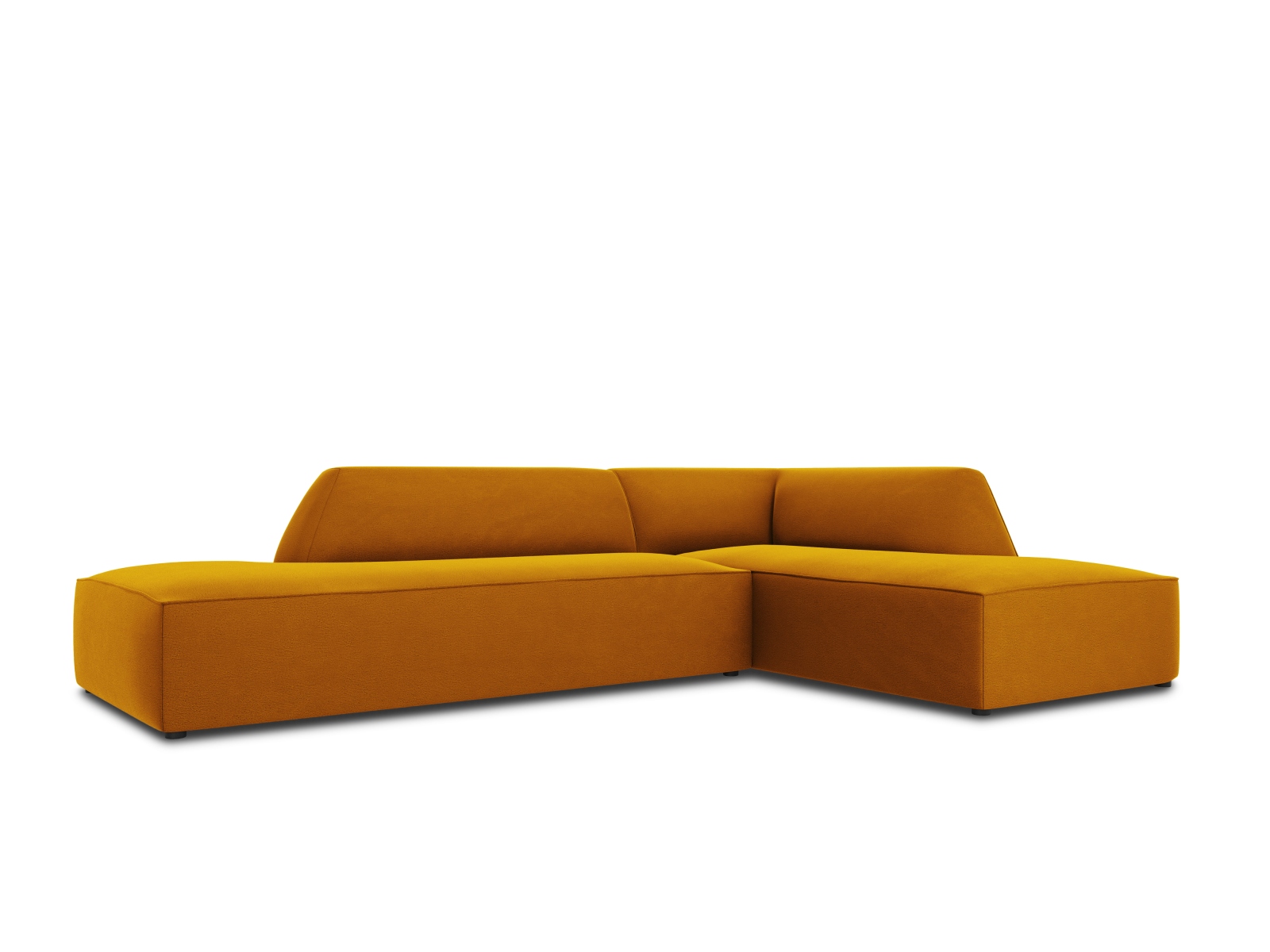 Velvet Modular Right Corner Sofa, "Ruby", 4 Seats, 273x180x69