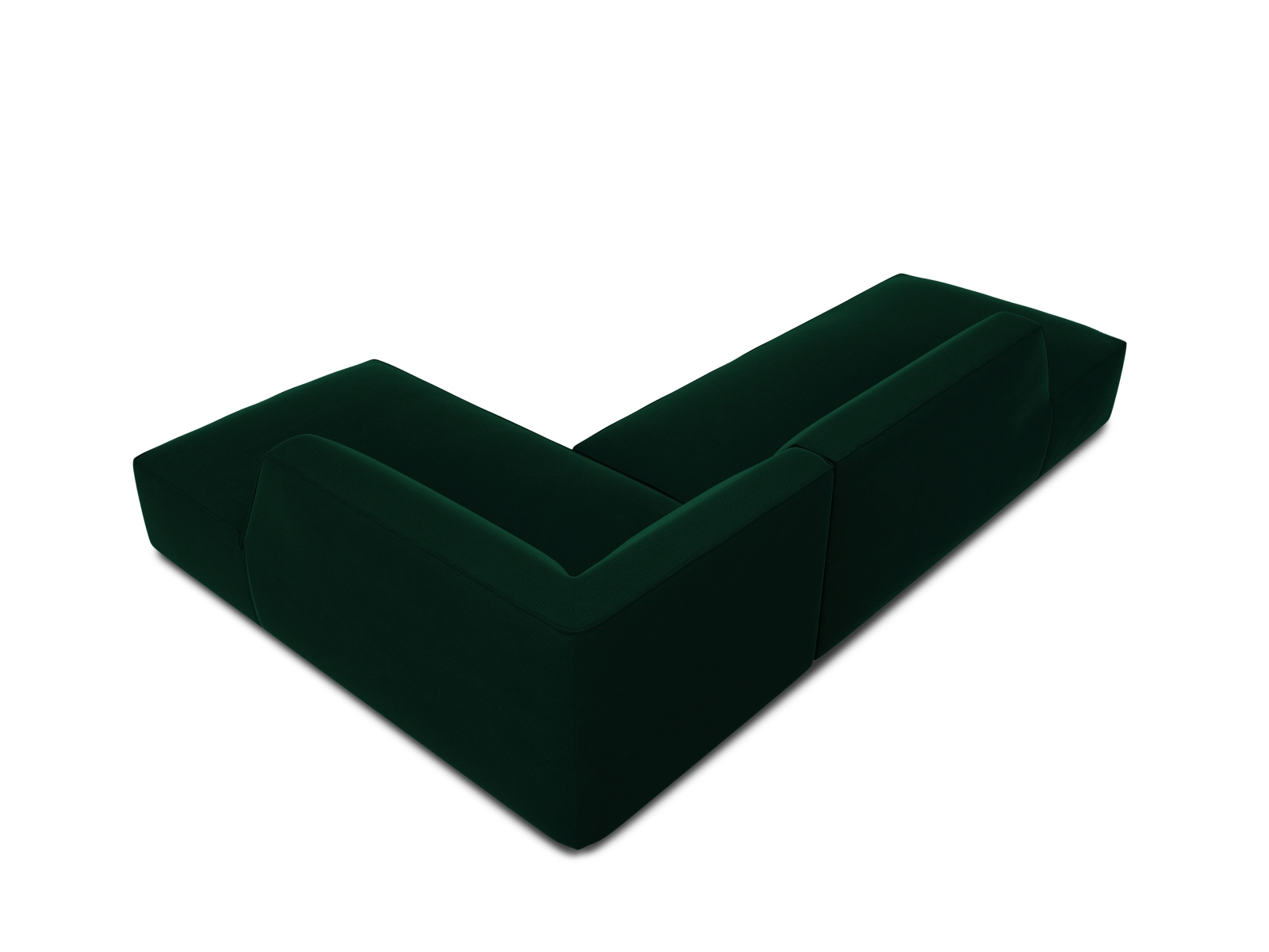 Velvet Modular Right Corner Sofa, "Ruby", 4 Seats, 273x180x69