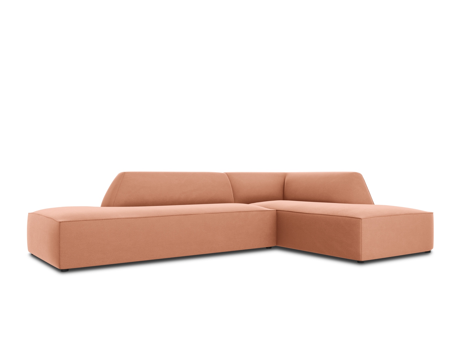 Velvet Modular Right Corner Sofa, "Ruby", 4 Seats, 273x180x69