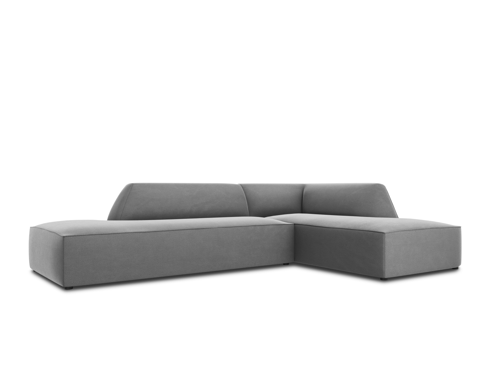 Velvet Modular Right Corner Sofa, "Ruby", 4 Seats, 273x180x69