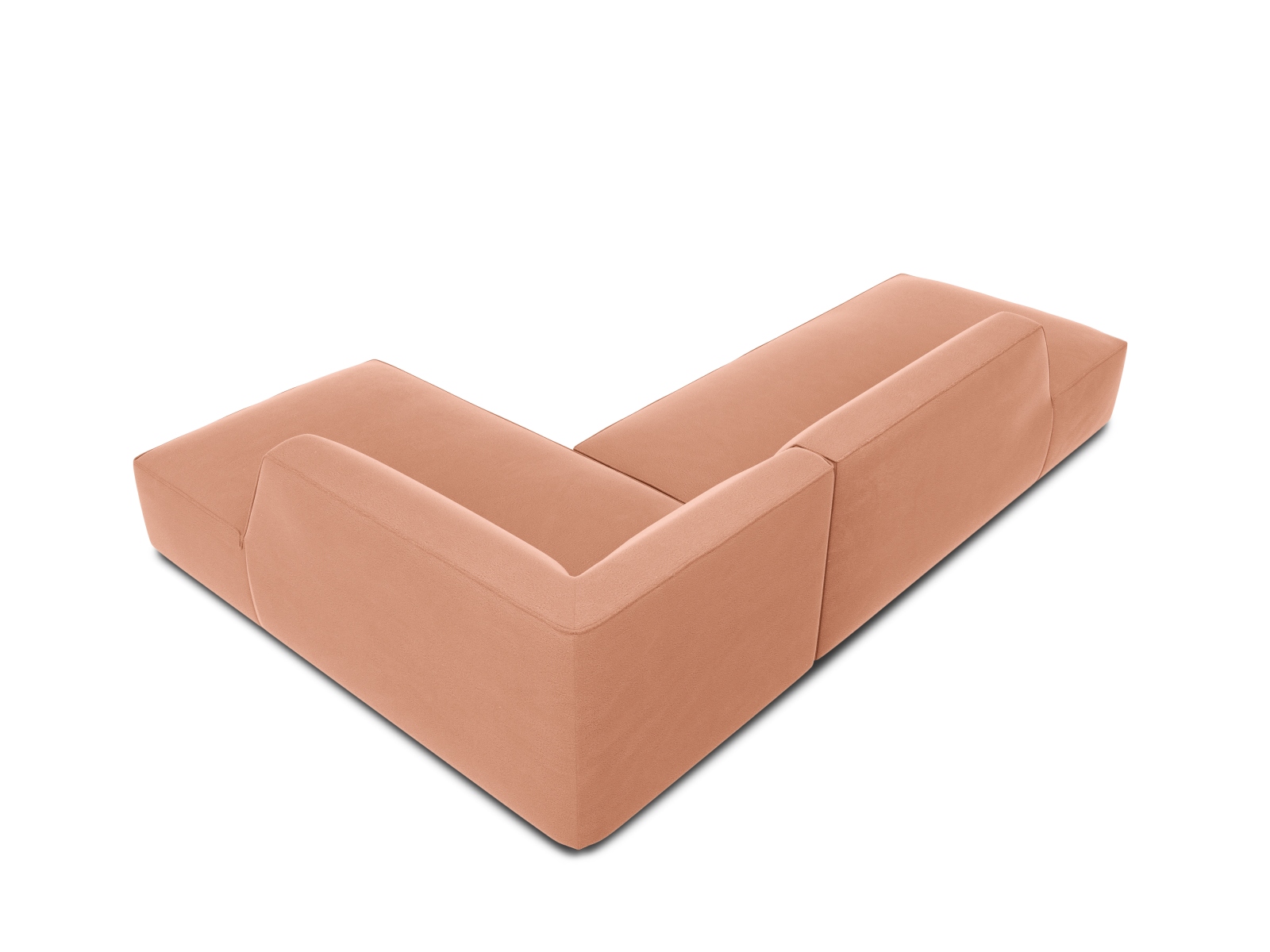 Velvet Modular Right Corner Sofa, "Ruby", 4 Seats, 273x180x69