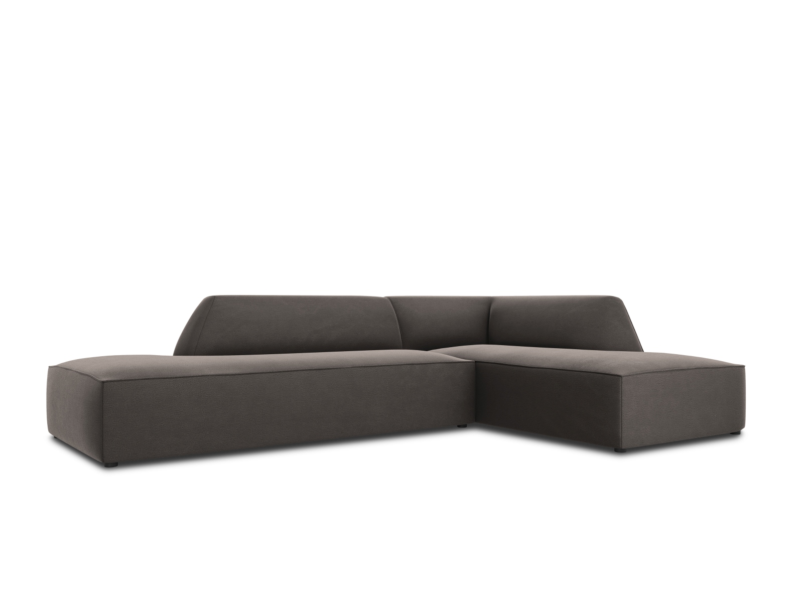 Velvet Modular Right Corner Sofa, "Ruby", 4 Seats, 273x180x69