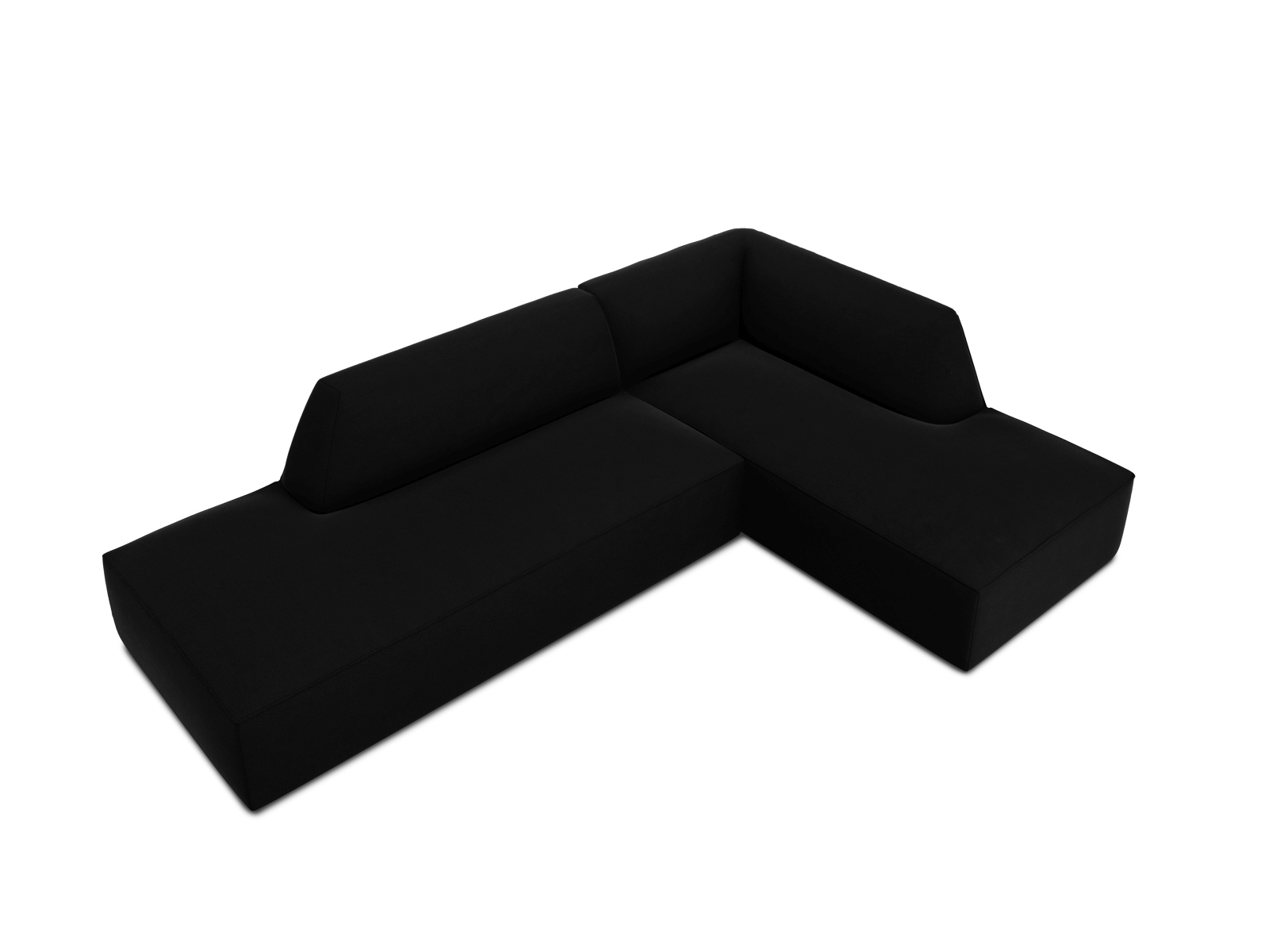 Velvet Modular Right Corner Sofa, "Ruby", 4 Seats, 273x180x69