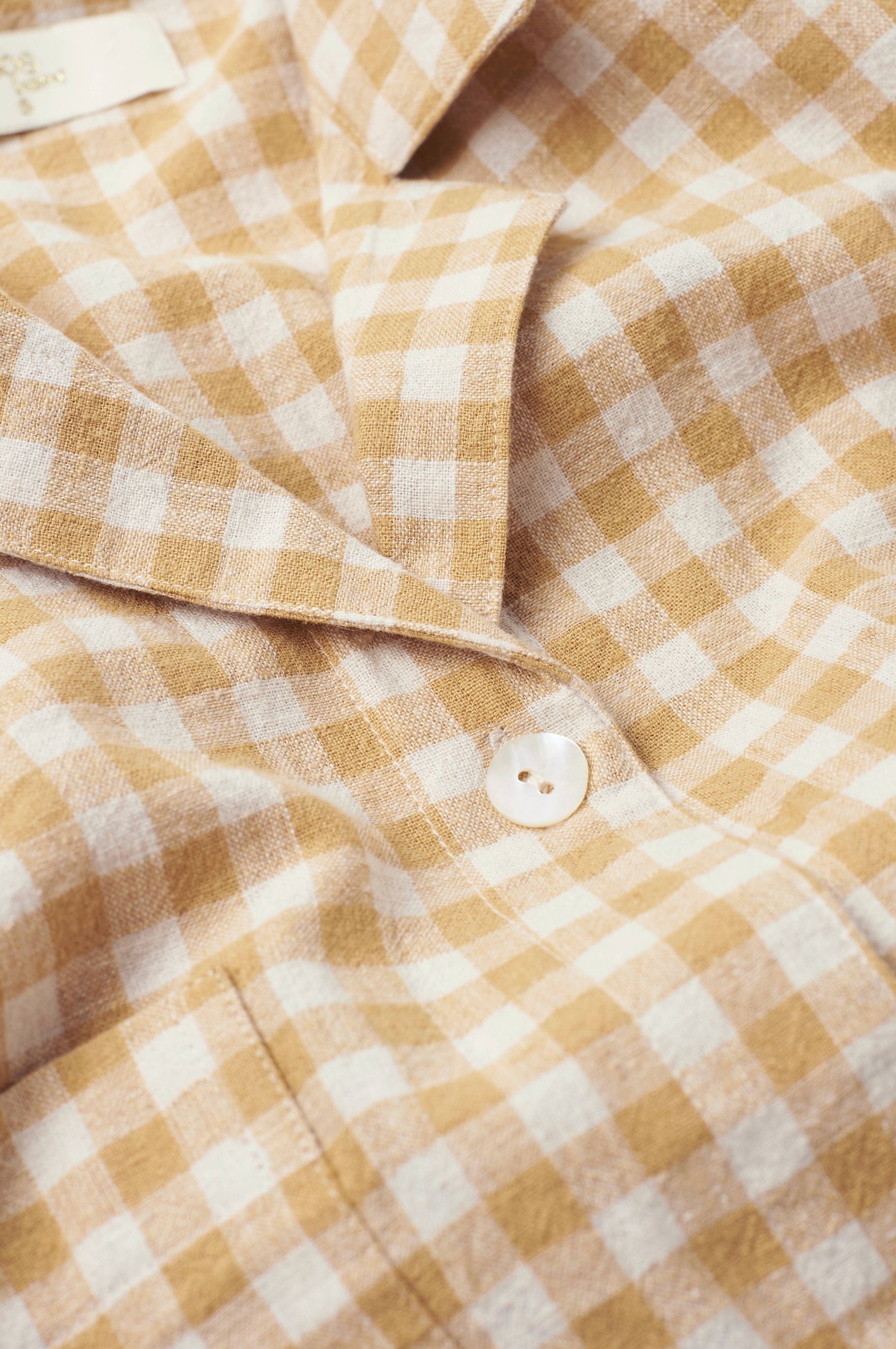 Skjorte Elly Check Camp Collar i resirkulert halvlinne