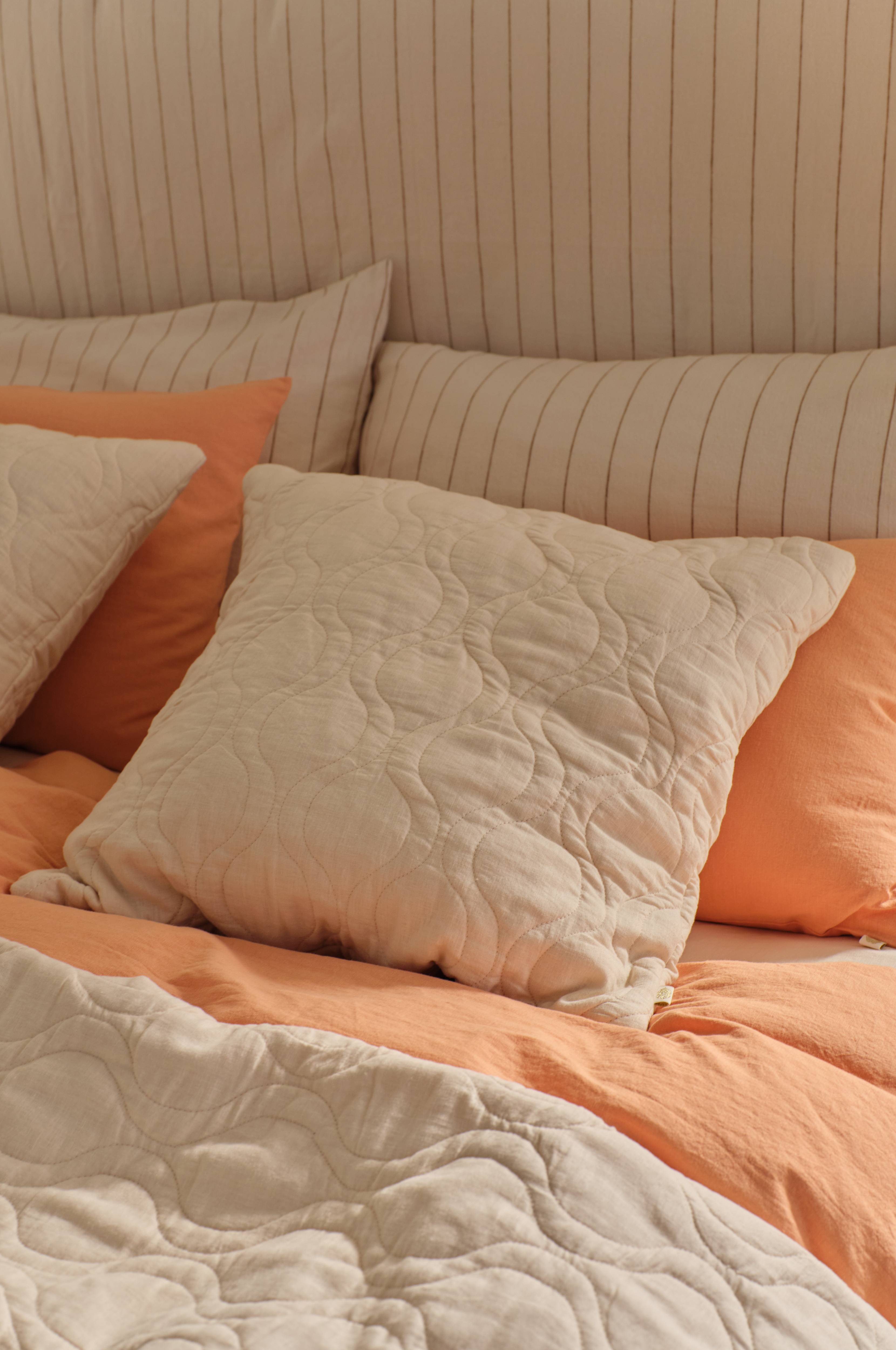 Putetrekk Elly Quilted i resirkulert halvlinne