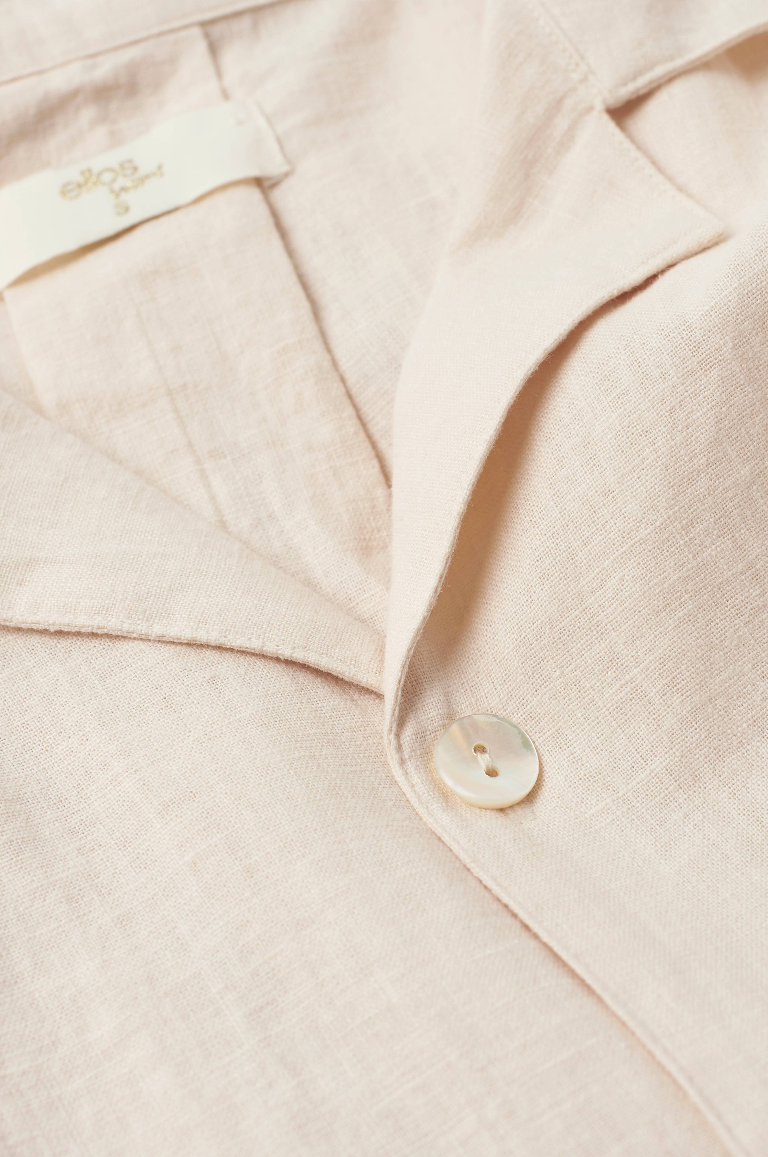 Pysjamasskjorte Long Sleeve Shirt Elly i resirkulert halvlinne