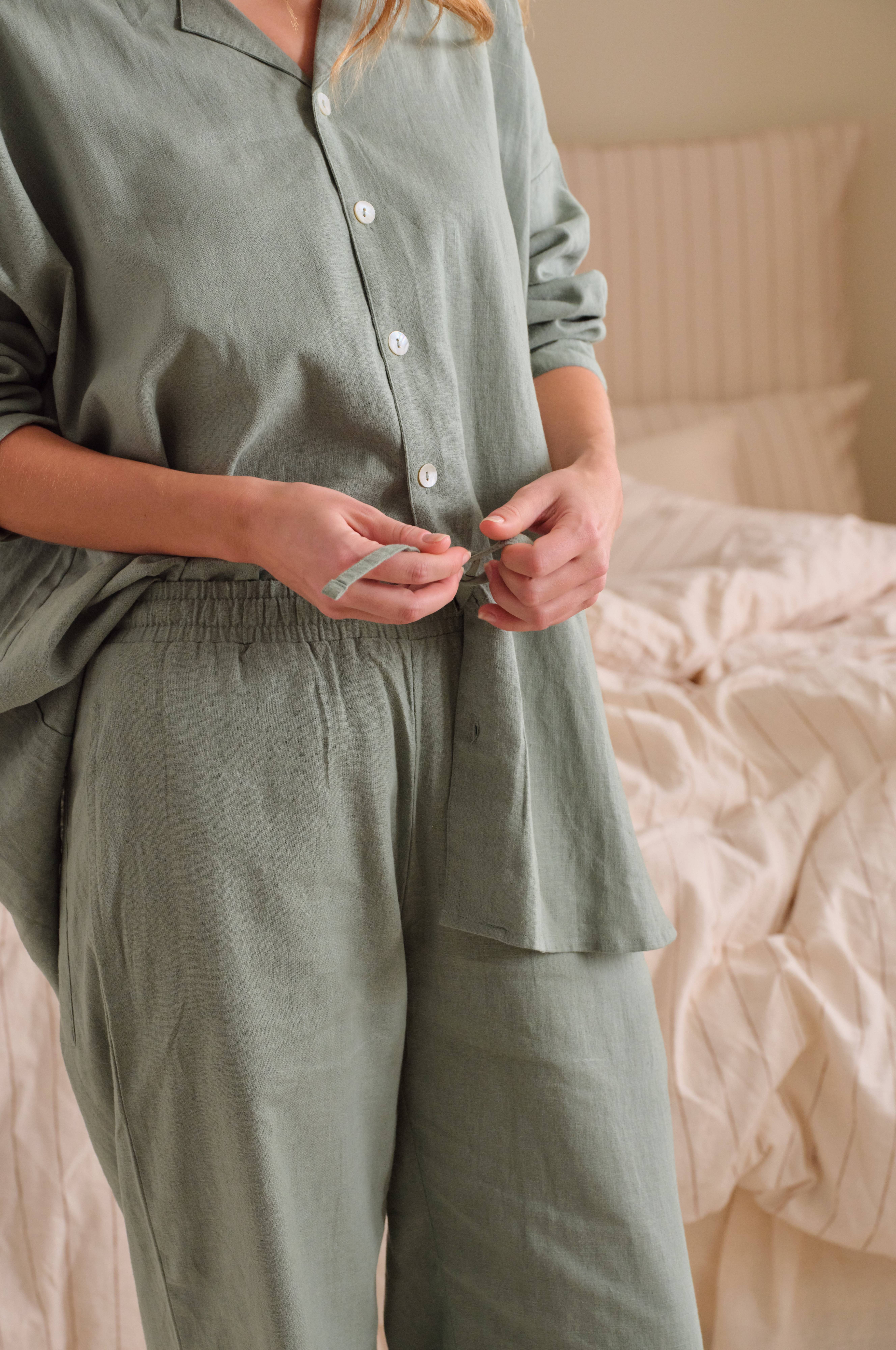 Pysjbukser Pyjama Pant Elly i resirkulert halvlinne