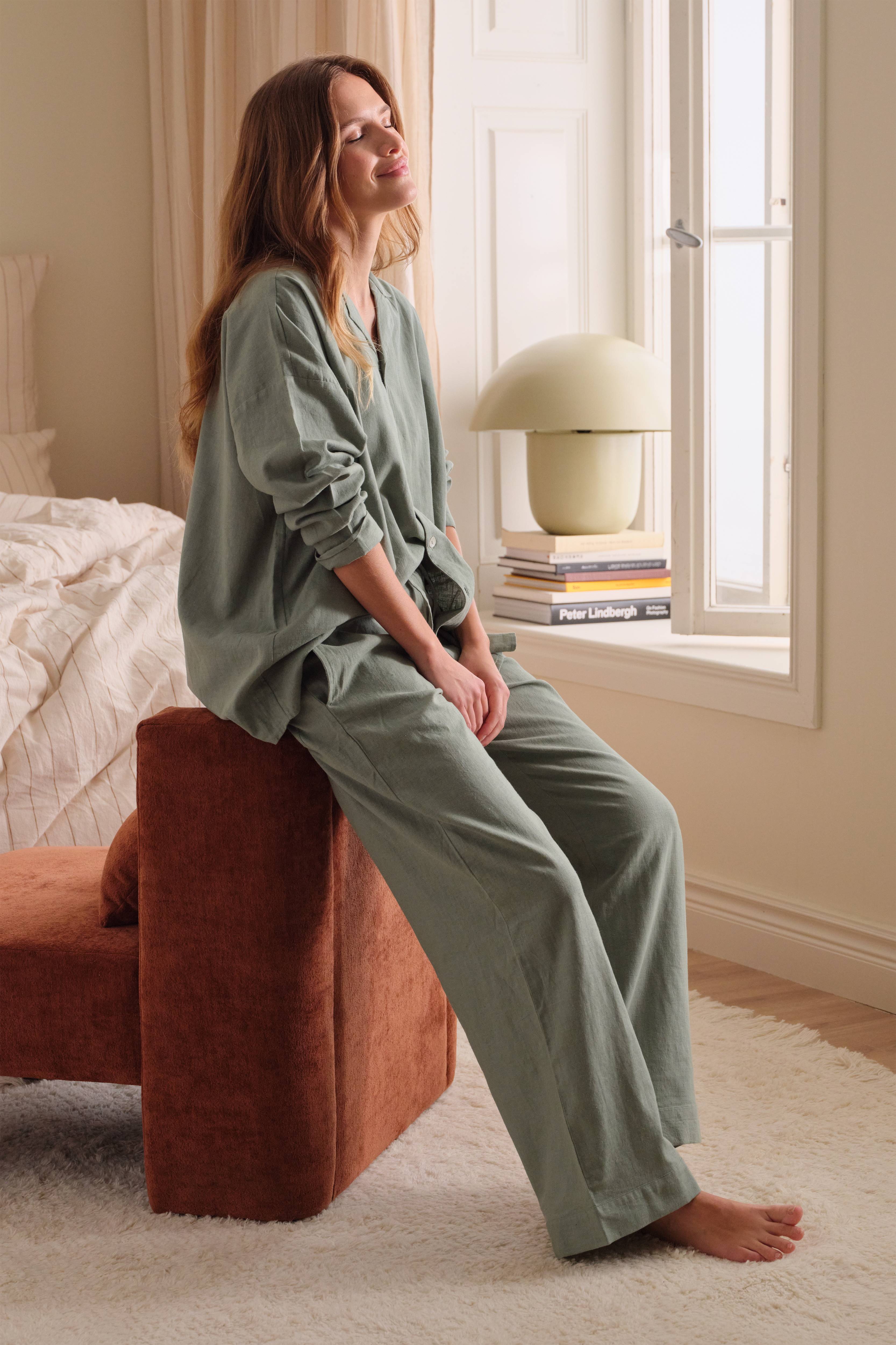 Pysjbukser Pyjama Pant Elly i resirkulert halvlinne